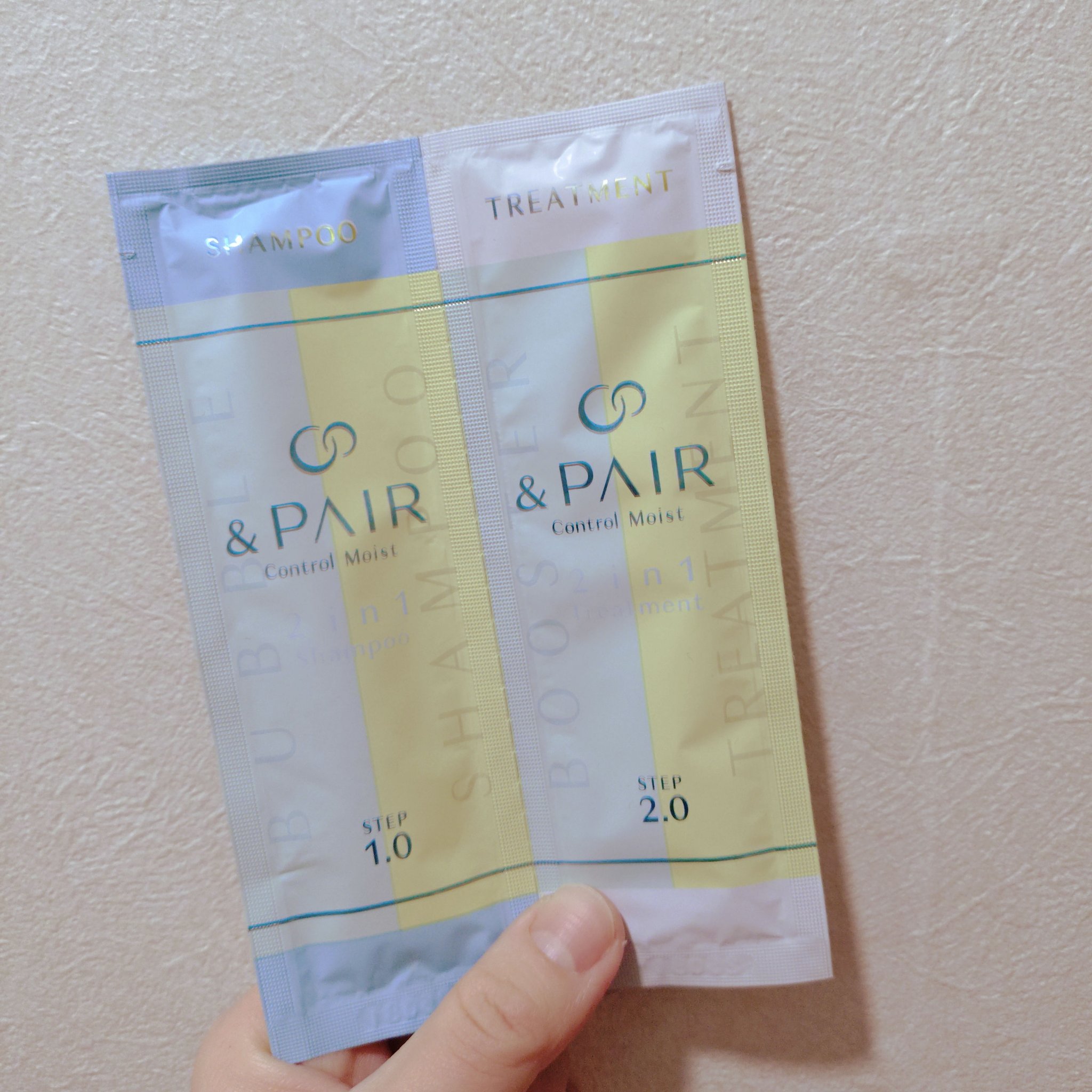 アンドペア コントロール モイスト 2in1 シャンプー＆ヘアトリートメント シャンプー 10mL+ヘアトリートメント 10g/&PAIR/市販シャンプーを使ったクチコミ（1枚目）