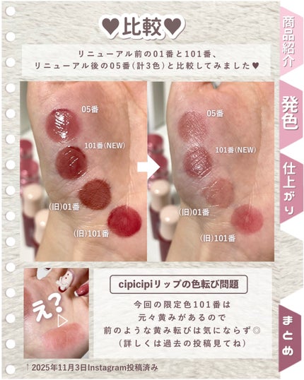 デューイフィルムティント/CipiCipi/リップティントを使ったクチコミ(5枚目)