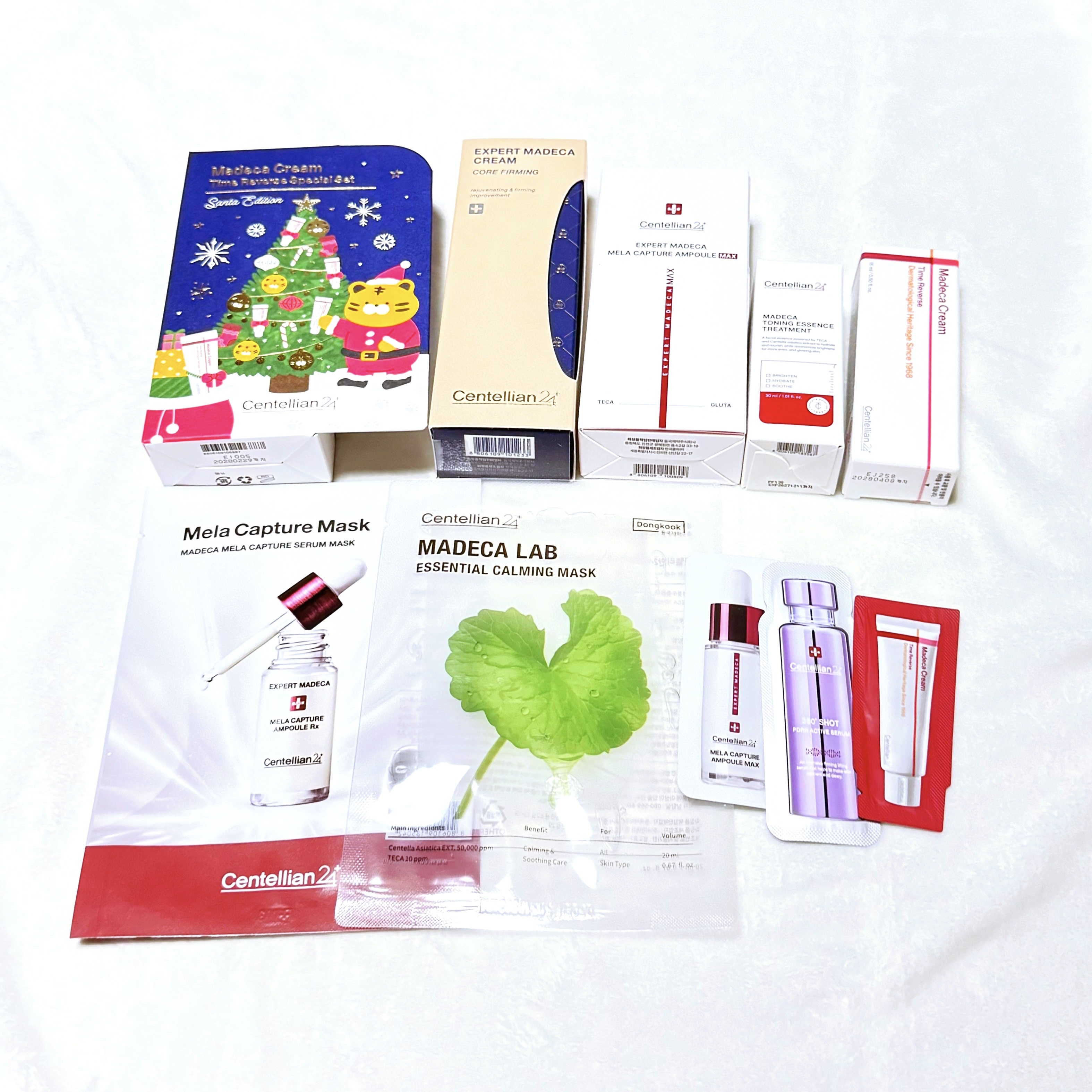 メガ割購入品🇰🇷

✔︎︎︎︎Centellian24
HYUK’sおねだりセット

・マデカクリームタイムリバースサンタエディションセット 50ml＋15ml
・エキスパートマデカクリームコアファーミング 50ml
・メラキャプチャー