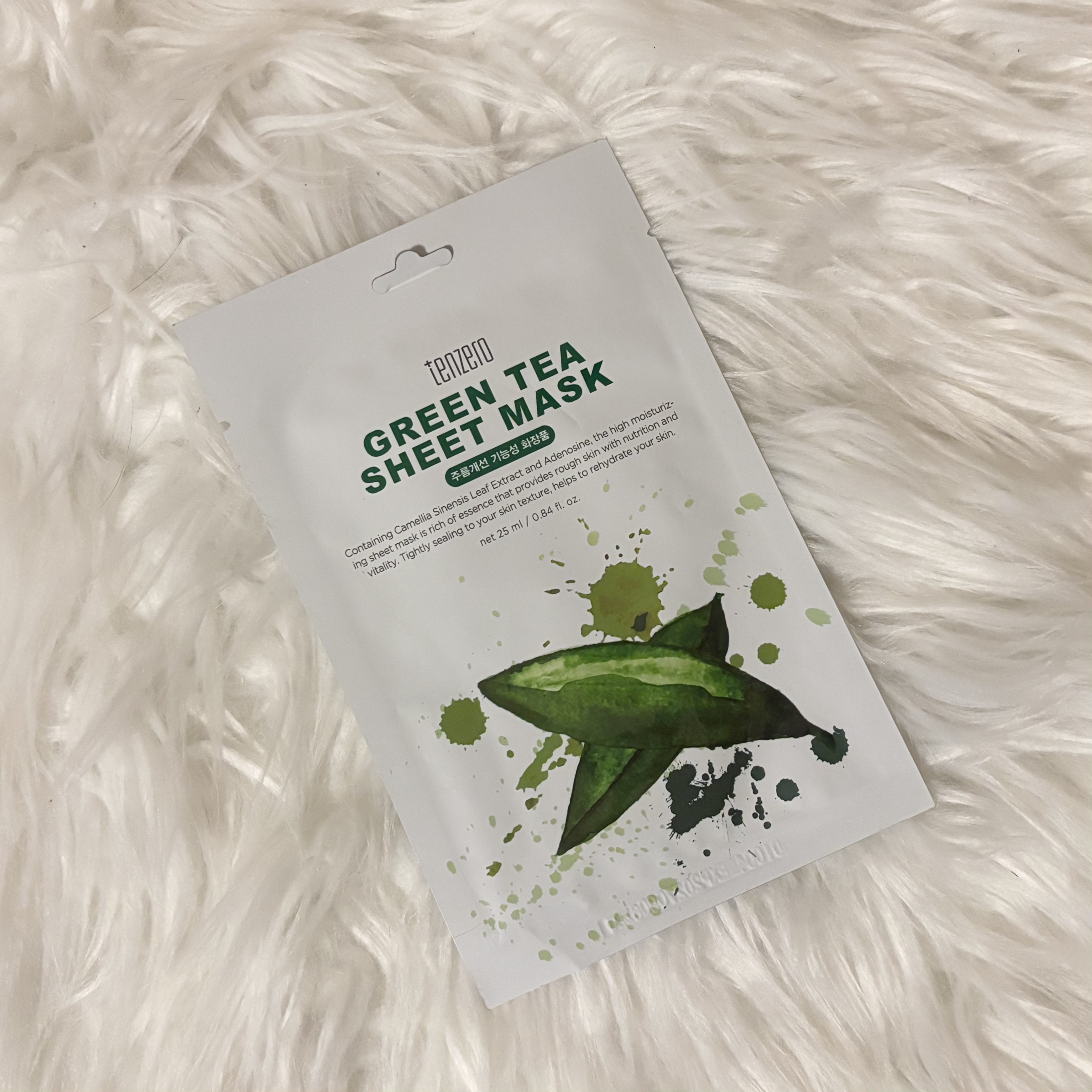 💚テンゼロ：グリーンティーシートマスク

Point
☑︎緑茶エキスを配合していて肌に潤いを与えて落ち着かせてくれる
☑︎肌の弾力性を高めてくれる

#わたしに贈る癒し美容 