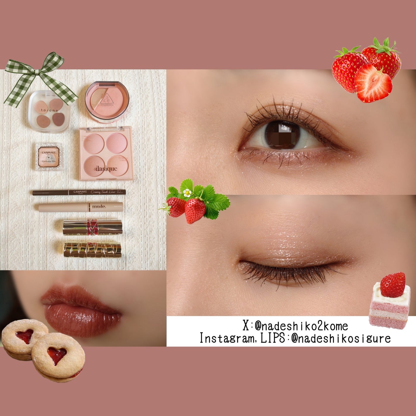 なでしこ on LIPS 「いちごって感じの雰囲気になった🍓to/oneでピンクベージュな..」(1枚目)