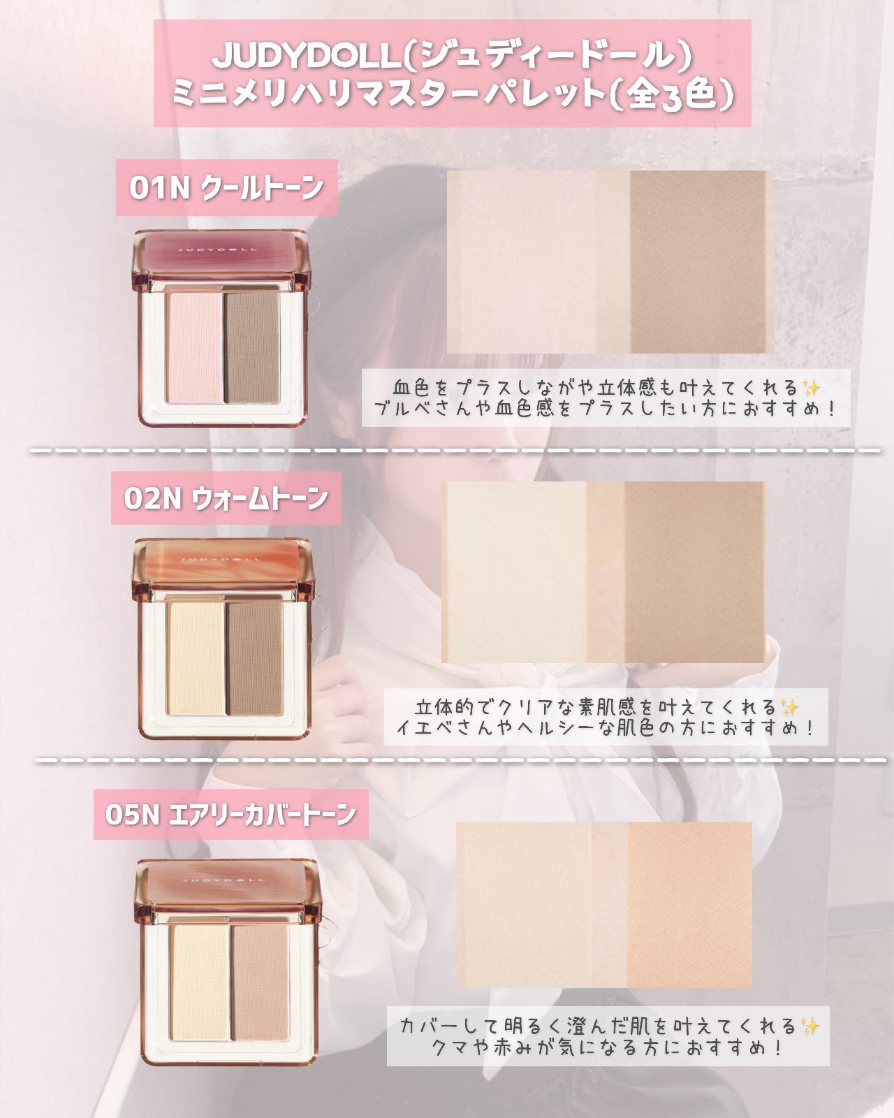 JUDYDOLL メリハリマスターパレット/JUDYDOLL/パウダーハイライトを使ったクチコミ(4枚目)