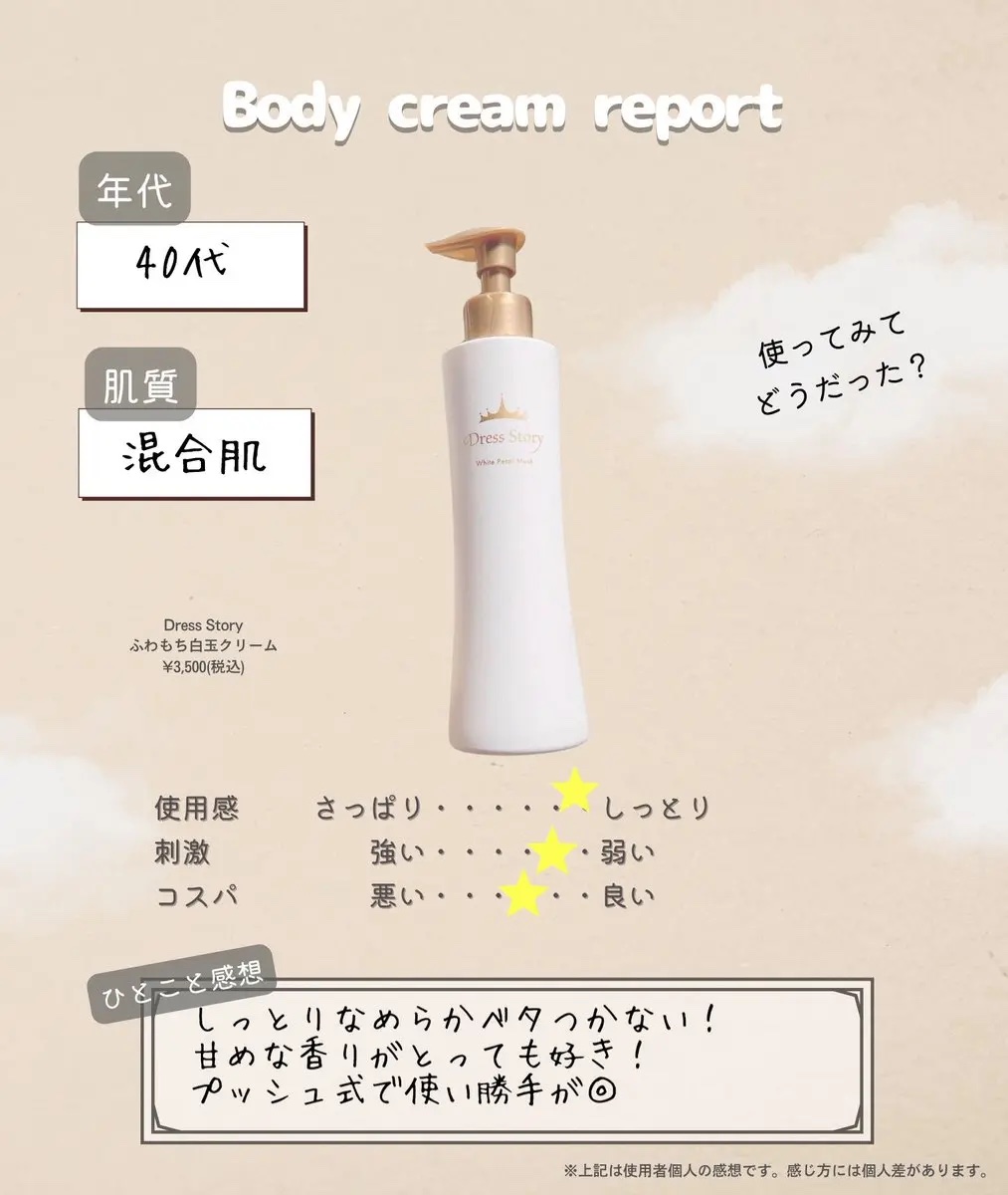 リッチクリームMB/Dress Story/ボディクリームを使ったクチコミ（2枚目）