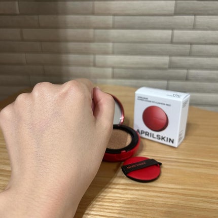 ハイパーカバーフィットクッション red/APRILSKIN/クッションファンデーションを使ったクチコミ(5枚目)
