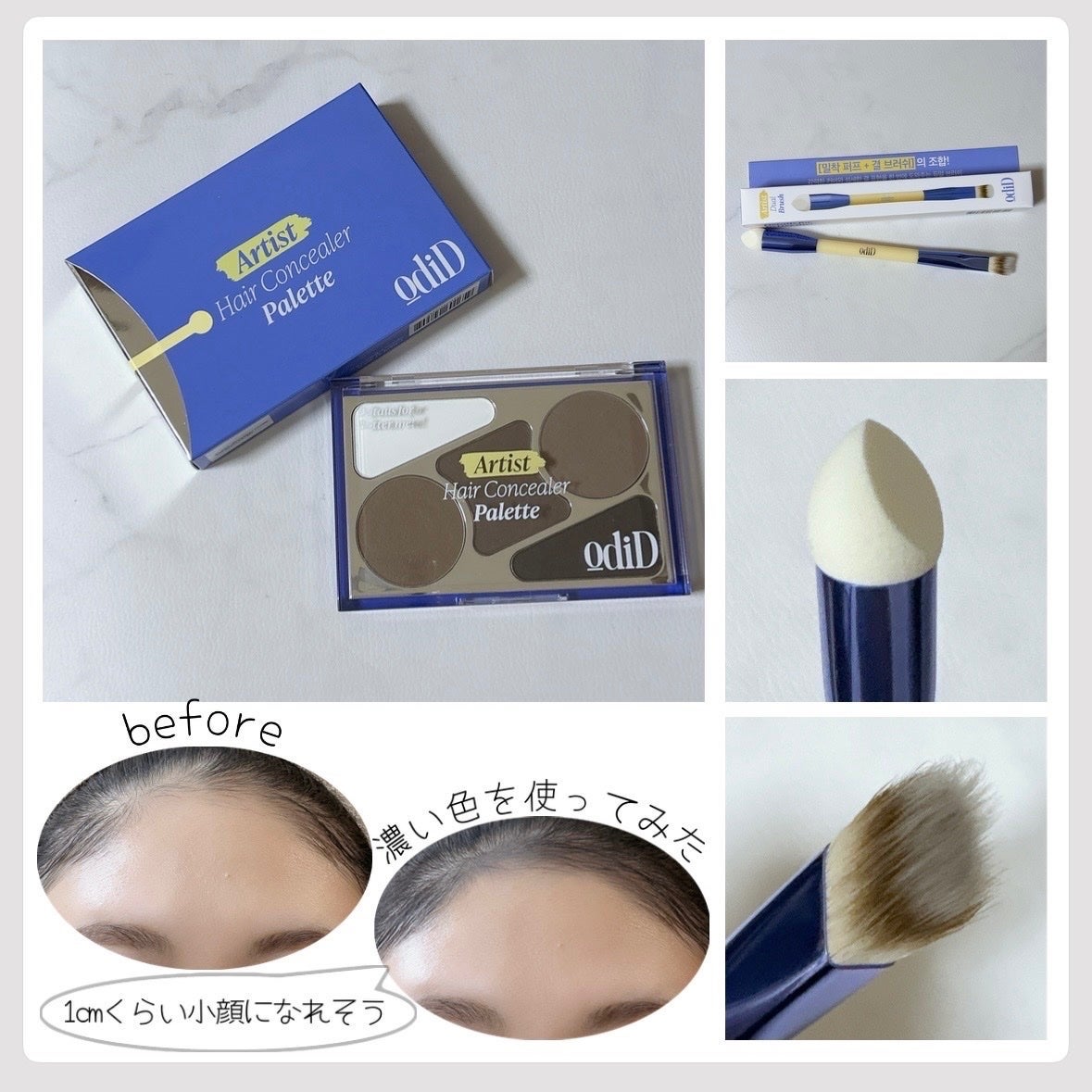 ヘアコンシーラーパレット&アーティスト デュアルブラシ/odiD/その他スタイリングを使ったクチコミ(2枚目)