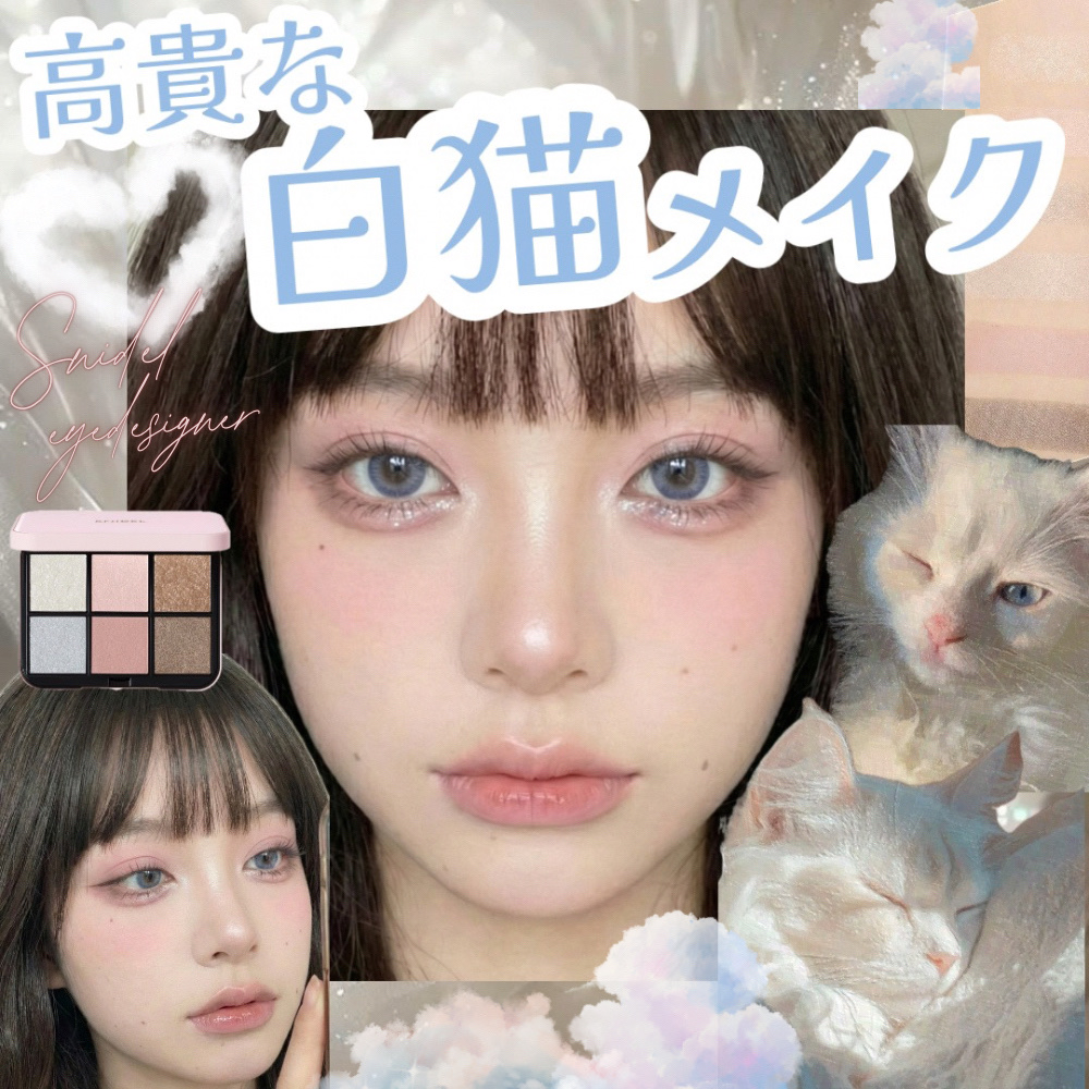 ❀高貴な白猫メイク❀

--------❀--------❀--------❀--------❀--------

【カラコン】
AngelColor Bambi Series 1day 
スワンブルー

【ベース】
ABOUT TONE

