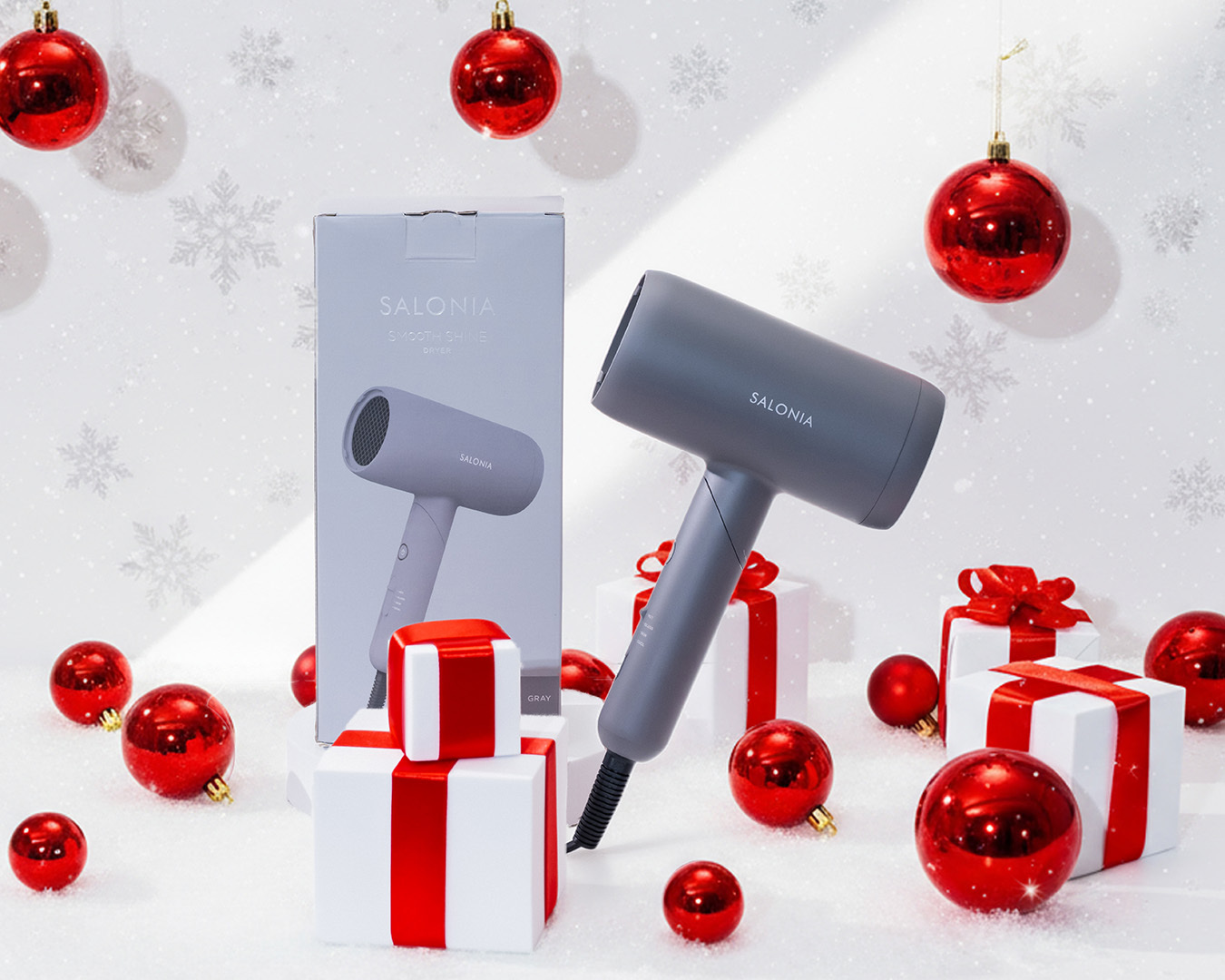 クリスマスギフトにもおすすめ🎄
ドライヤーの紹介💝

サロニア　スムースシャインドライヤー
・13,200円(税込)
・カラー：ブラック/グレー/ホワイト/ピンクの4種類🎨

独自設計の風で速乾＋ツヤ髪へ🩶