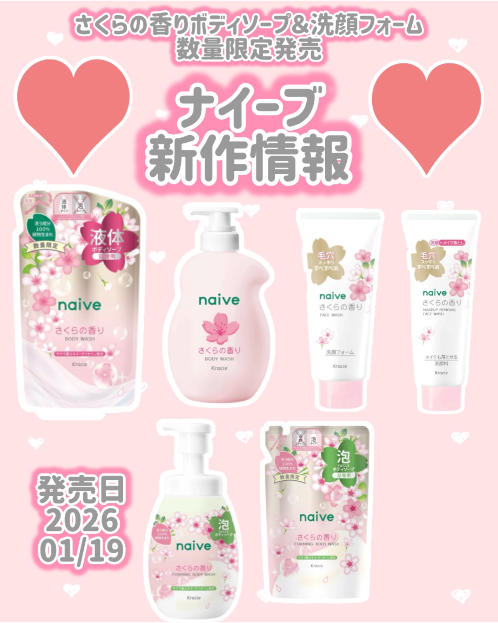 ナイーブ　洗顔フォーム（さくらの香り）/ナイーブ/洗顔フォームを使ったクチコミ（1枚目）