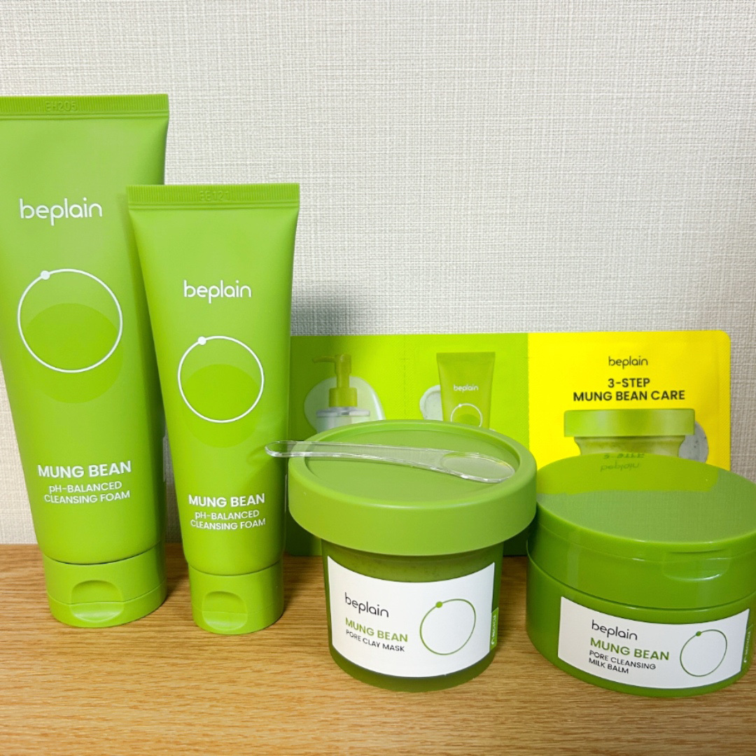 メガ割購入品🈹

beplain
緑豆弱酸性洗顔フォーム
緑豆毛穴クレンジングミルクバーム
緑豆毛穴クレイパック

Nanaさんのコラボがとてもお得だったので
3種セットを購入しました！

洗顔フォームとクレンジングバームは
以前のメガ割