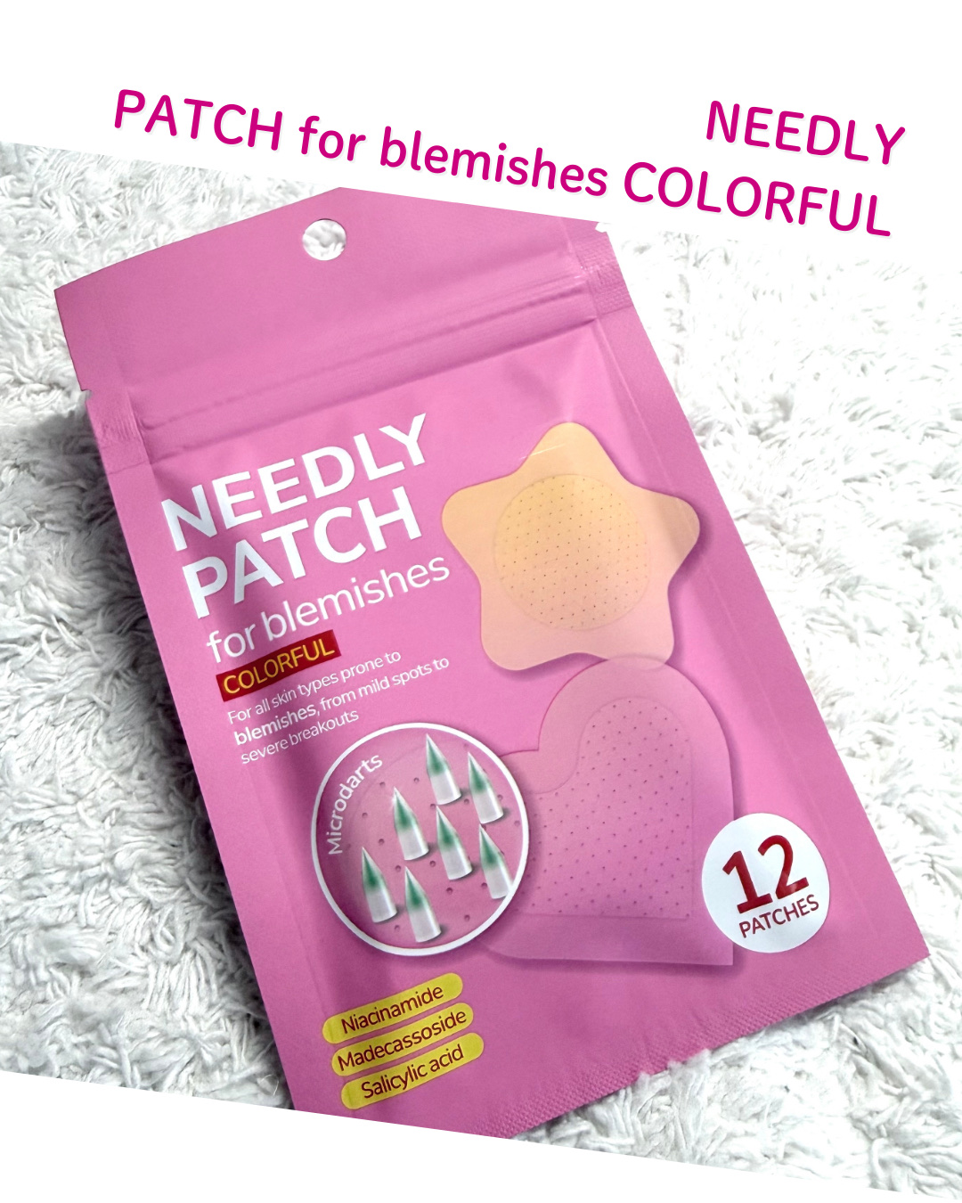 NEEDLY パッチフォーブレミッシュカラフル ニキビパッチのクチコミ「NEEDLY
PATCH for blemishes COLORFUL

#Qoo10Live.....」（1枚目）
