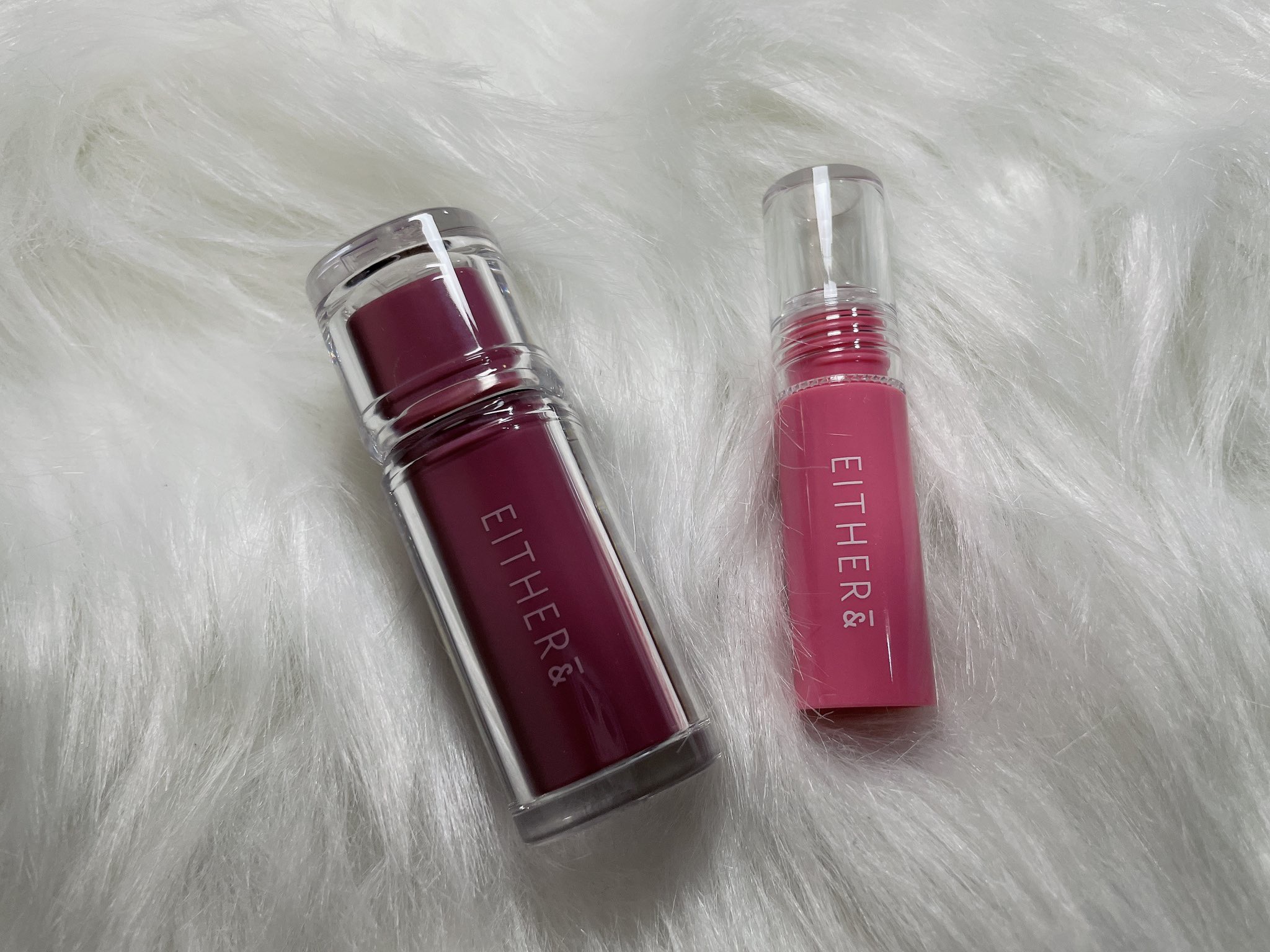 Dewy Syrup Tint 02 TOKYO BLOSSOM/EITHER＆/口紅を使ったクチコミ（3枚目）