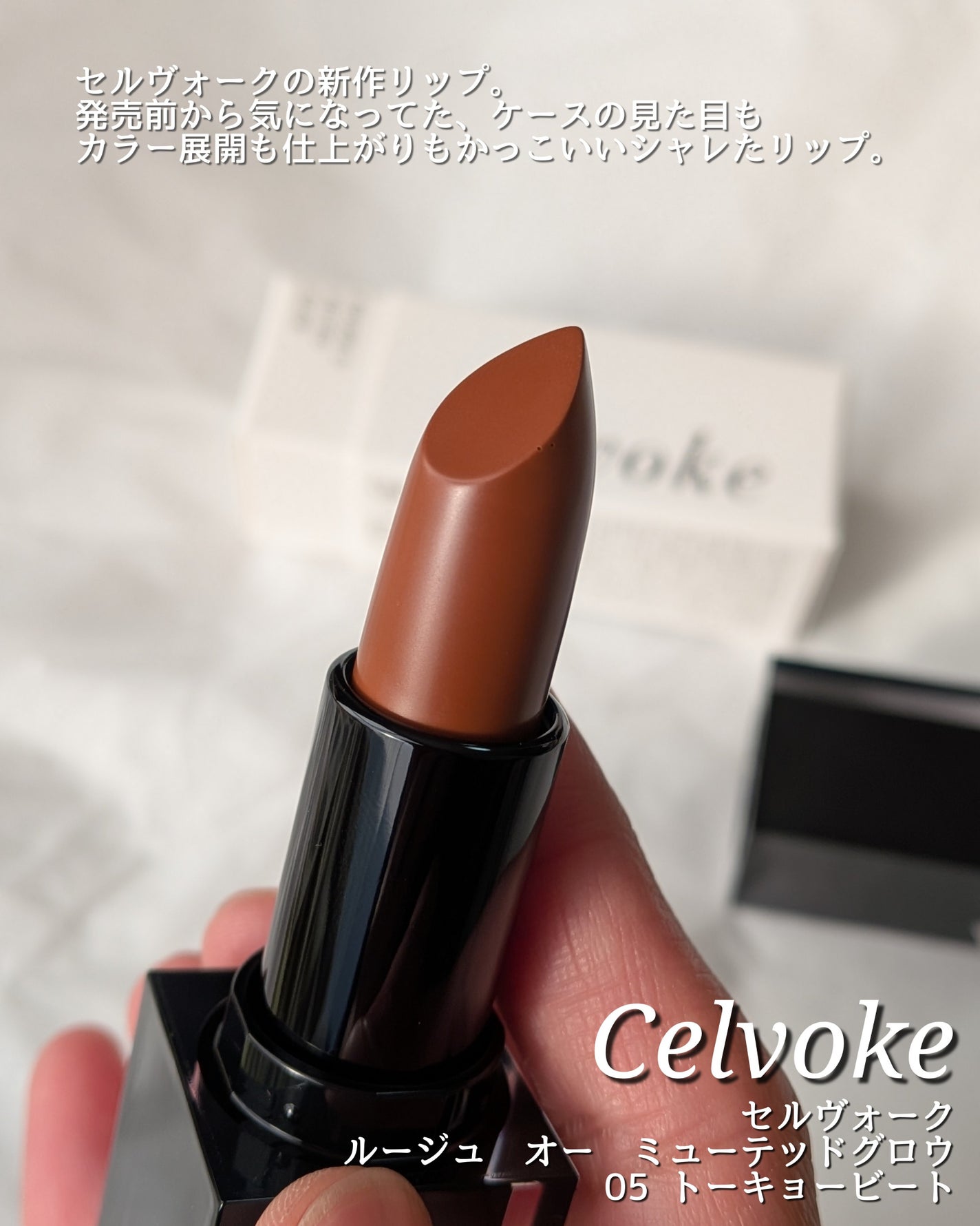 セルヴォーク ルージュ オー ミューテッドグロウ/Celvoke/口紅を使ったクチコミ(2枚目)