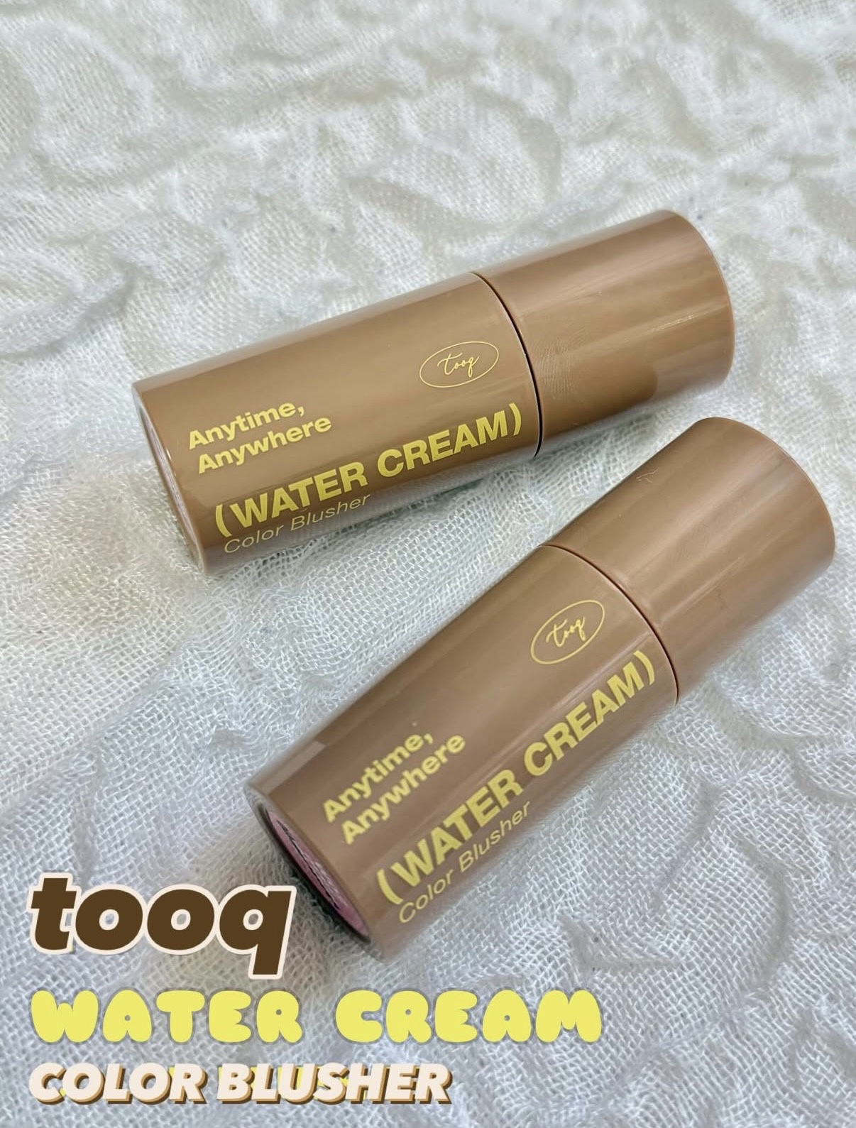 ⁡
💛👩🏼‍🎨🎠🧡🫟🎨
⁡
　　　tooq
⁡
🎠🧡🎨🫟👩🏽‍🎨💛
⁡
⁡
( WATER CREAM )
　Color Blusher
⁡
⁡
W01. PEIGE
W02.BEBE SALMON
⁡
⁡
