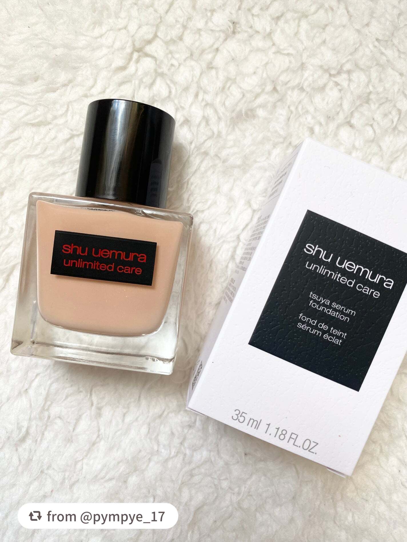 【pympye_17さんから引用】

“✍🏻shu uemura
🤍アンリミテッド ケア ツヤ セラム ファンデーション
🩷484
👛¥7,700

最近のお気に入り🤍✨
上品でやわらかいムードのツヤ感が楽しめる、美容液ファンデを
