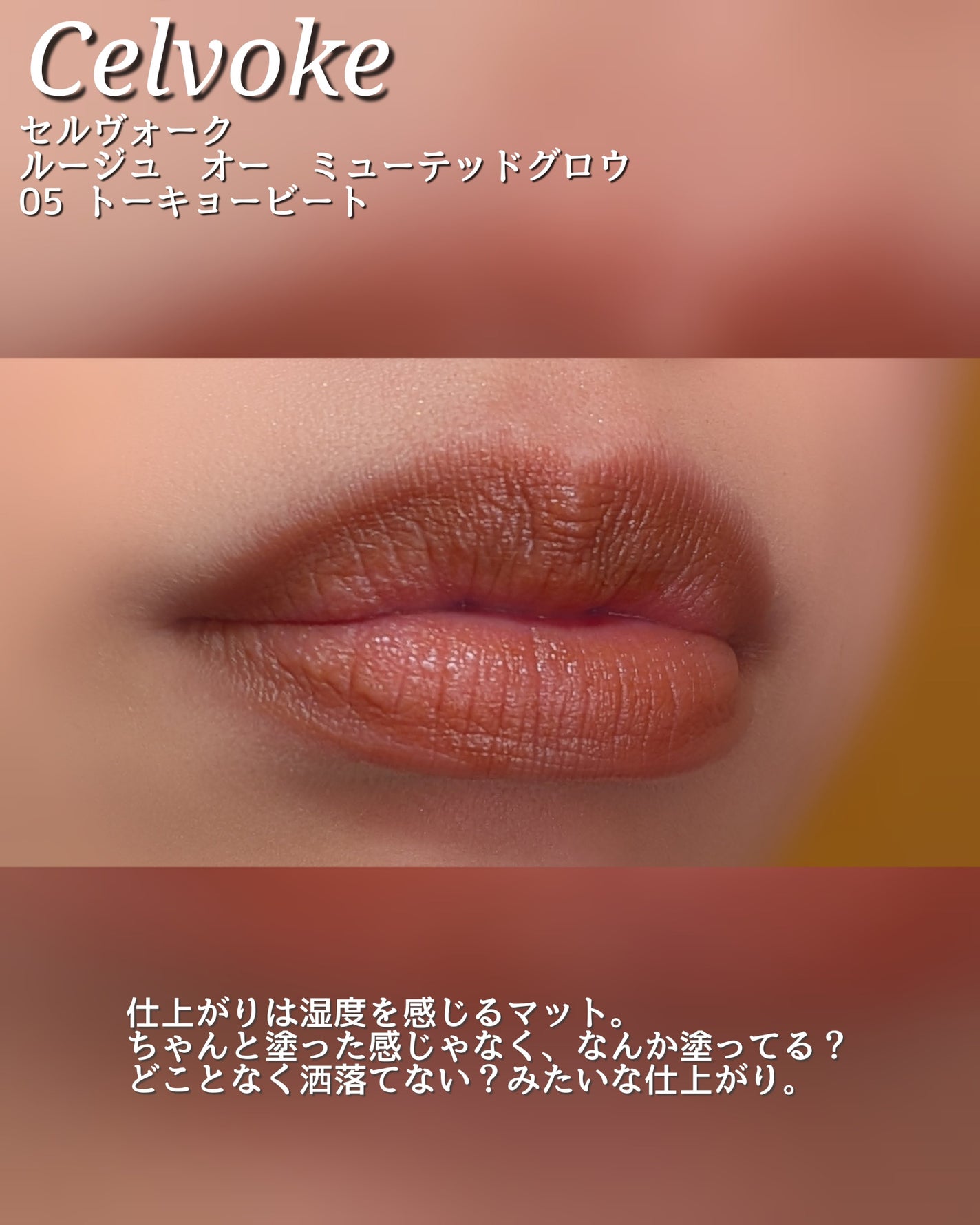 セルヴォーク ルージュ オー ミューテッドグロウ/Celvoke/口紅を使ったクチコミ(4枚目)
