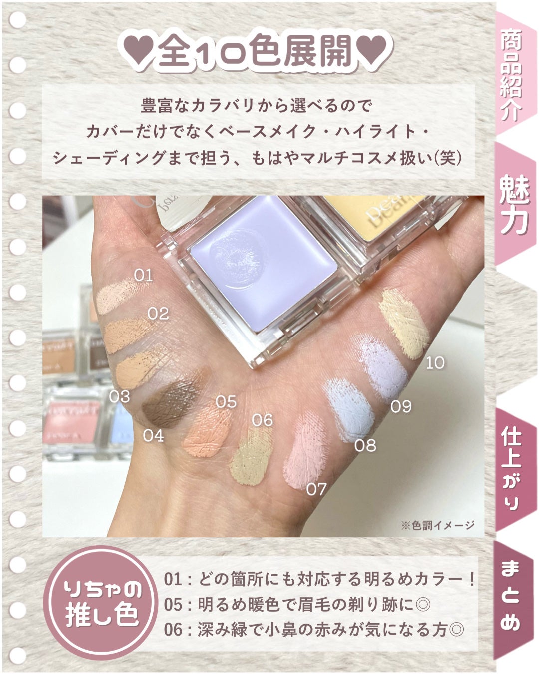 パーソナルシングルコンシーラー/Dear.A/パレットコンシーラーを使ったクチコミ(4枚目)