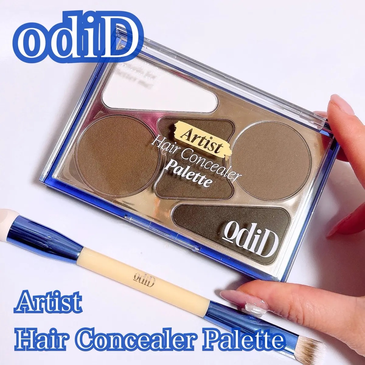 4つのカラーを混ぜて自分の髪色に合ったカラーを作るヘアコンシーラーパレット🎨🤎頭皮や毛髪を健やかに保つ、黒豆エキス＋黒米エキス含有。粉飛びしにくいゼリーのようなさらっとした固形コンシーラーで、お肌にしっかり密着。カラーもちょうどよく髪に