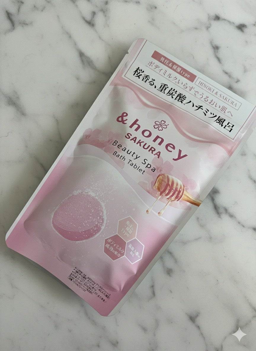 アンドハニー サクラ ビューティー スパ バスタブレット 6錠⼊り/&honey/炭酸系入浴剤を使ったクチコミ(1枚目)