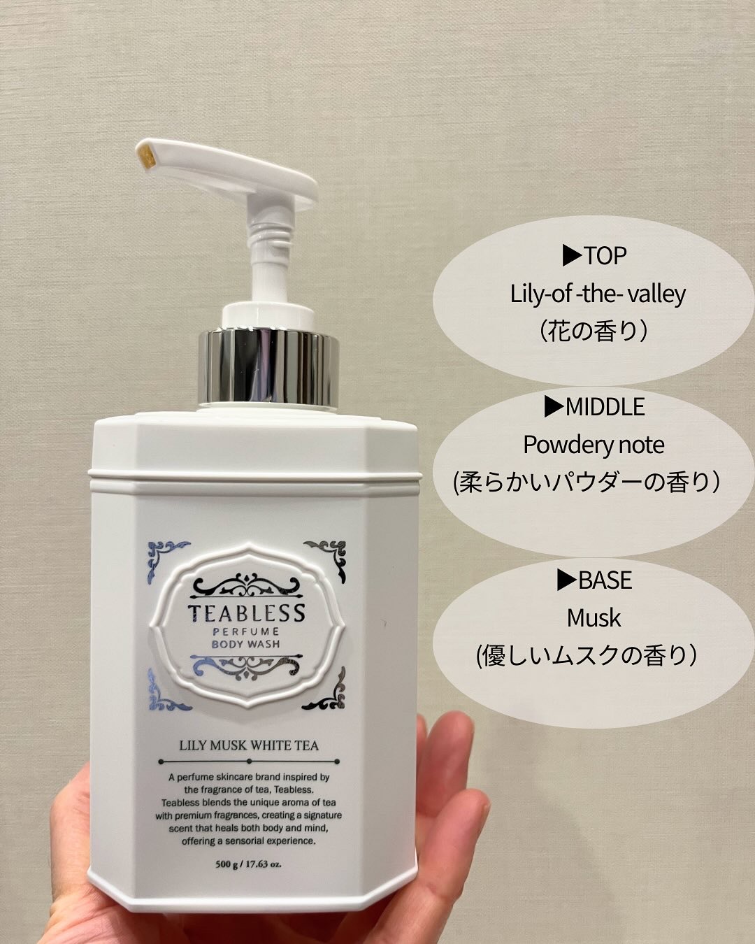 パフュームボディウォッシュ リリームスクホワイトティー/TEABLESS/ボディソープを使ったクチコミ（3枚目）