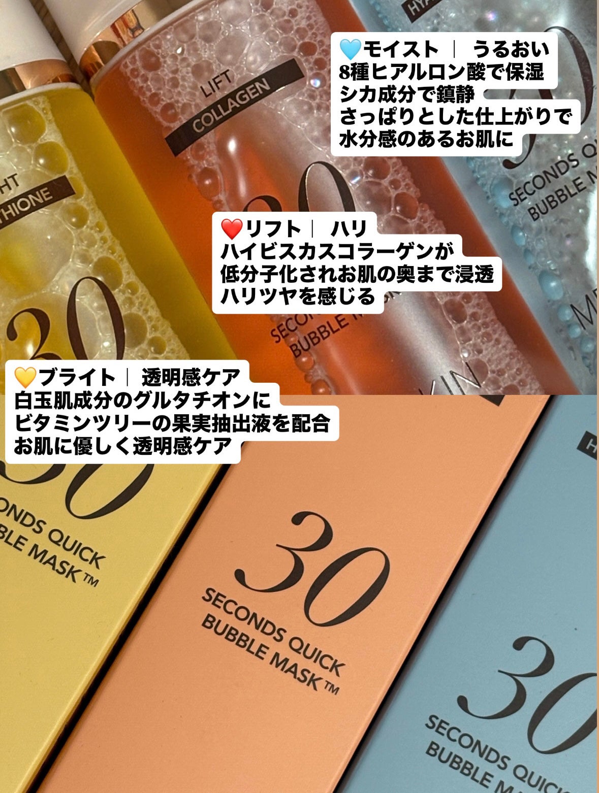 30秒クイックバブルマスク3種セット/MENOKIN/シートマスク・パックを使ったクチコミ(2枚目)