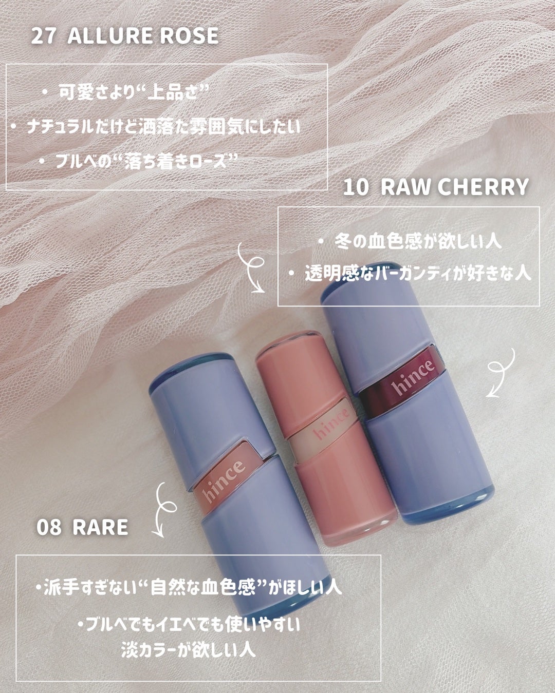 ロウグロウジェルティント/hince/リップティントを使ったクチコミ(6枚目)