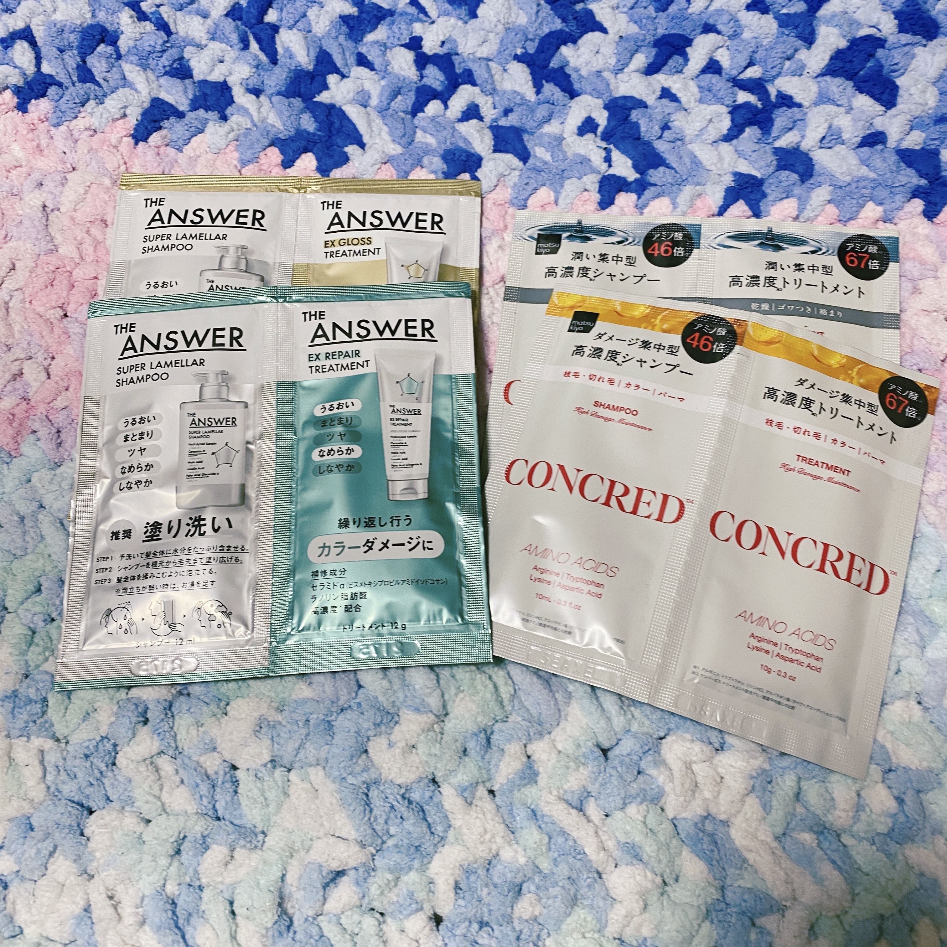 THE ANSWER スーパーラメラシャンプー&EXリペアトリートメント お試し容量ペア ピロー(シャンプー 12ml+ヘアトリートメント 12g)/THE ANSWER/市販シャンプーを使ったクチコミ（2枚目）