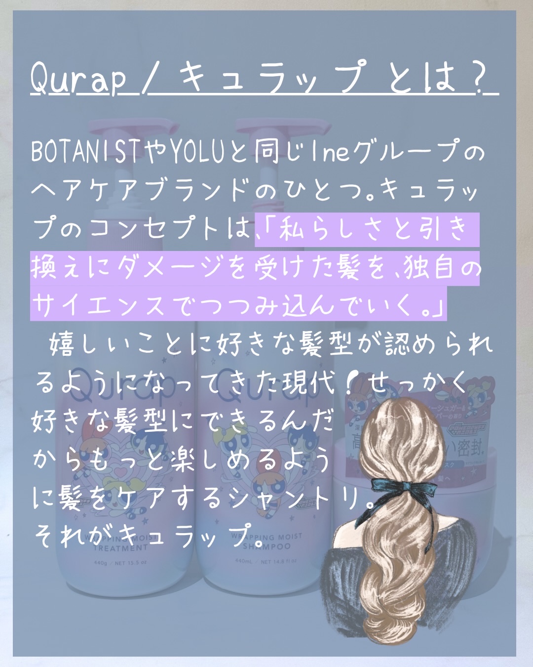 キュラップ　ラッピングモイストヘアケアセット［パワーパフガールズ］/Qurap/市販シャンプーを使ったクチコミ（2枚目）