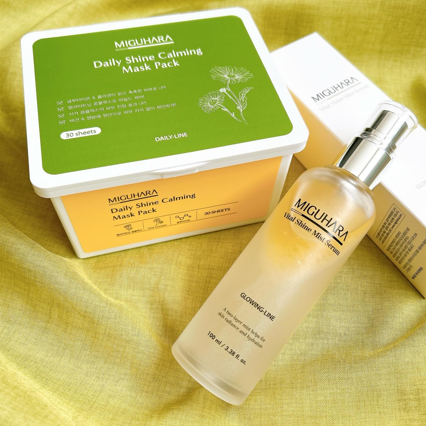 電球アンプルが有名なMIGUHARA♥️
今回使用したミストセラム・マスクパックは冬におすすめなスキンケアアイテム🥀

●バイタルシャイン ミストセラム
オイル層とエッセンス層の2層からなるミストセラム🌟
霧のように細かいミスト🫧
素