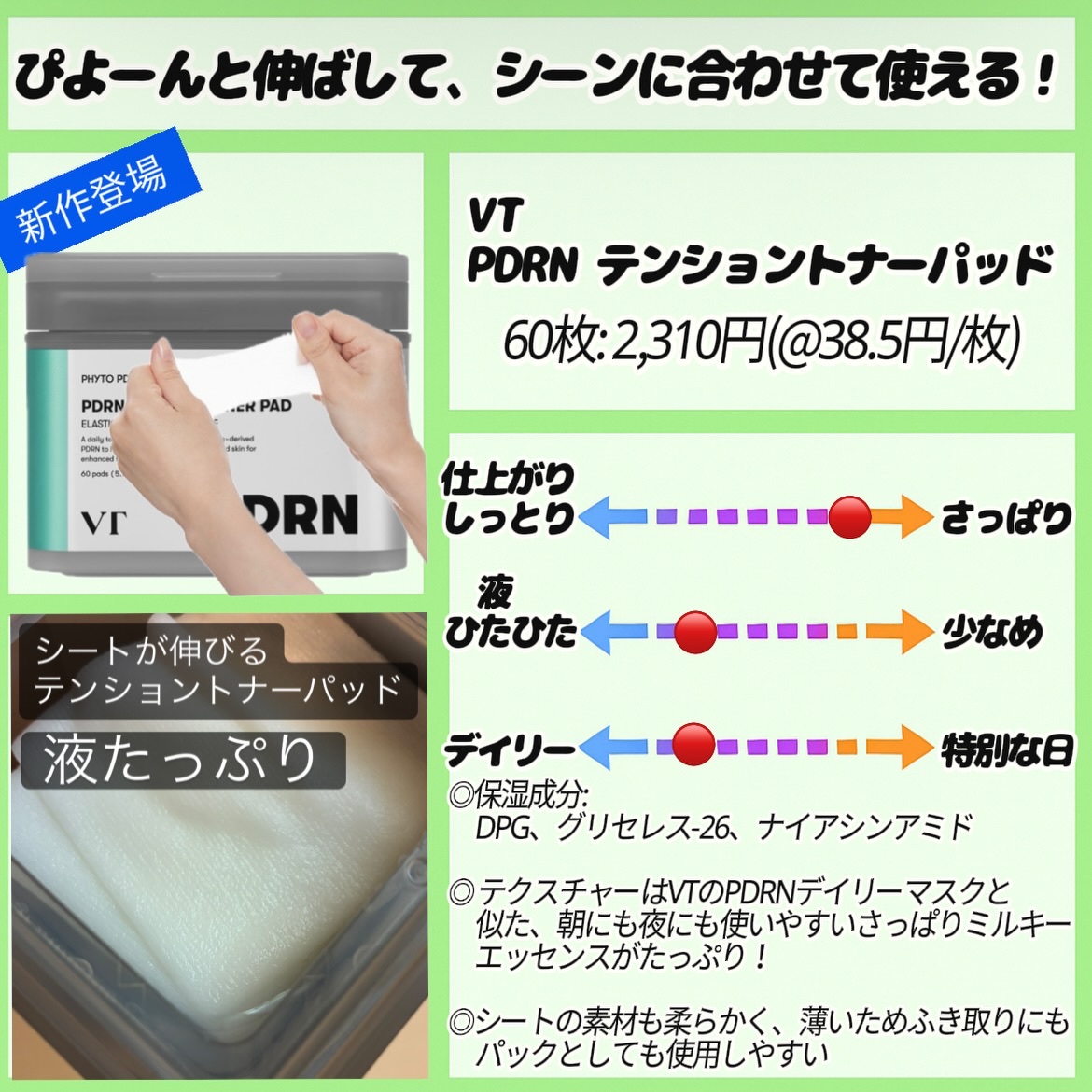 PDRN テンショントナーパッド/VT/トナーパッドを使ったクチコミ（1枚目）