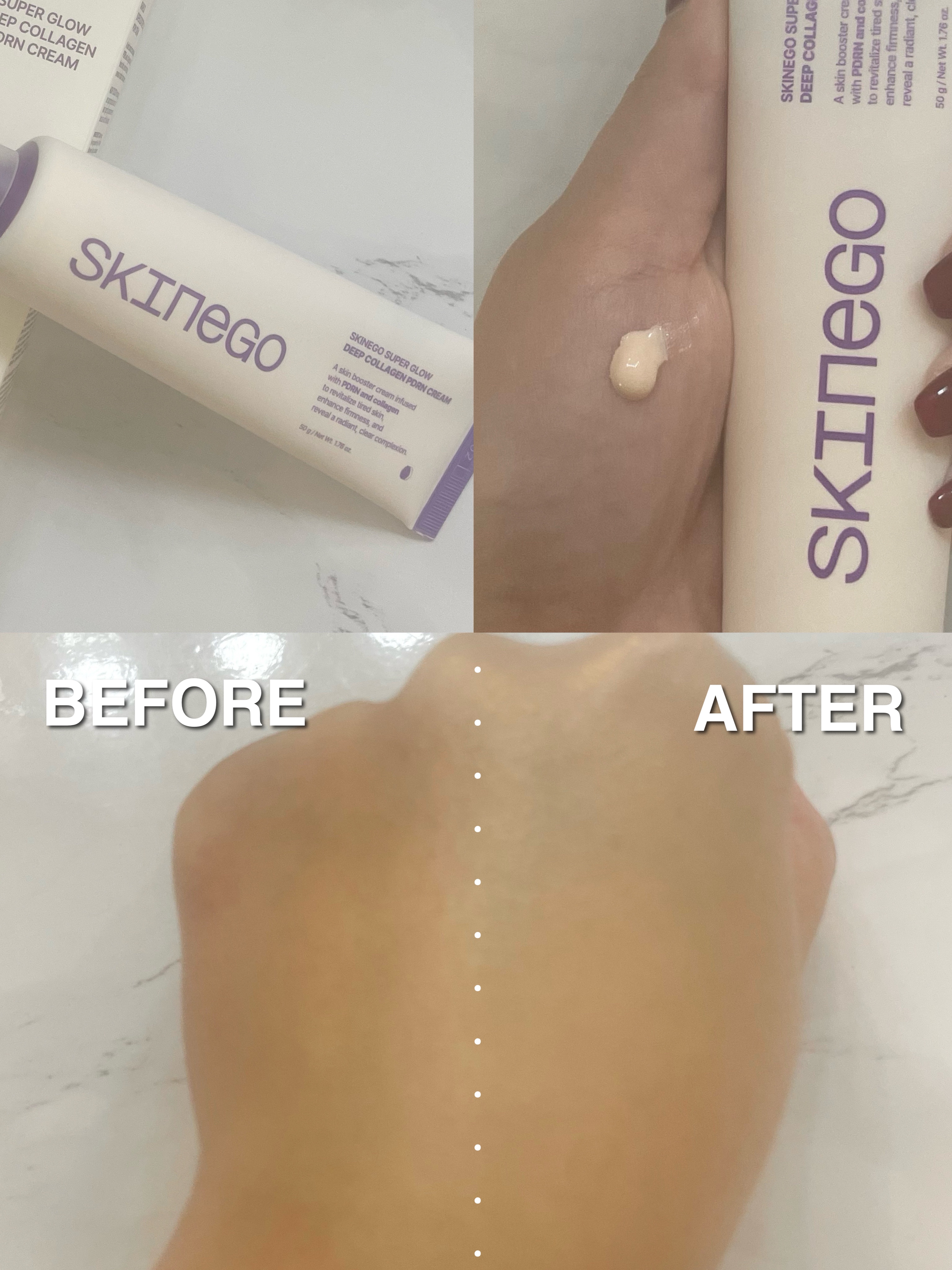 SKINEGO SUPER GLOW DEEP COLLAGEN PDRN CREAM/SKINEGO/フェイスクリームを使ったクチコミ（2枚目）