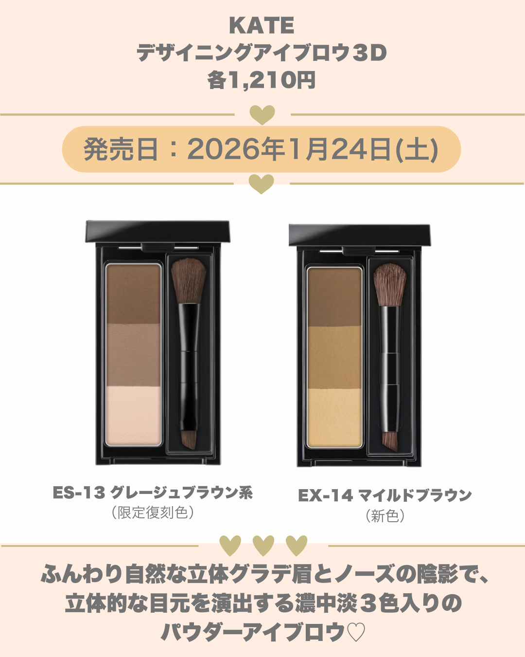 ケイト デザイニングアイブロウ3D/KATE/パウダーアイブロウを使ったクチコミ(2枚目)