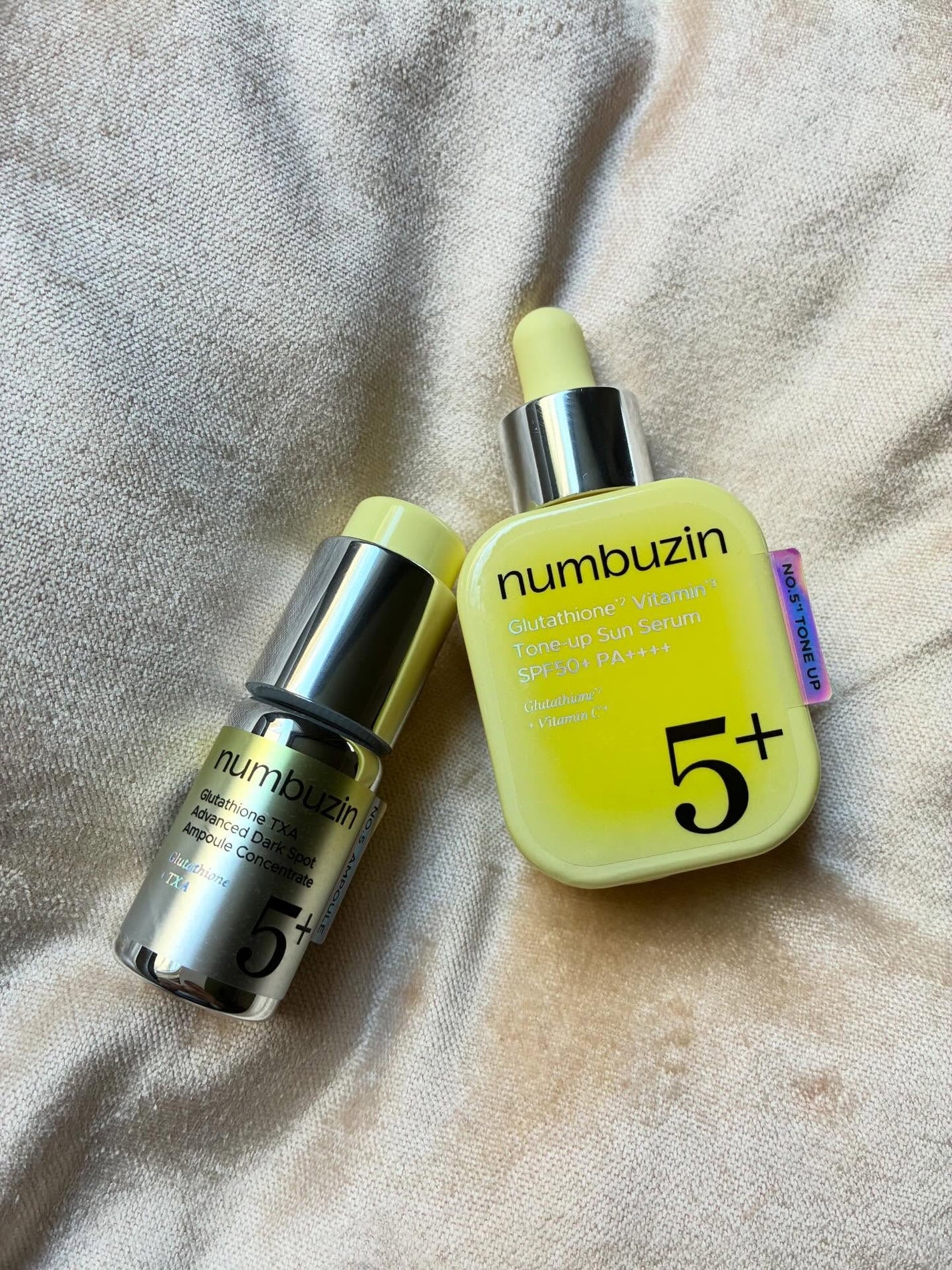 5番 白玉グルタチオンCトーンアップベース SPF50+ PA++++/numbuzin/化粧下地を使ったクチコミ(1枚目)