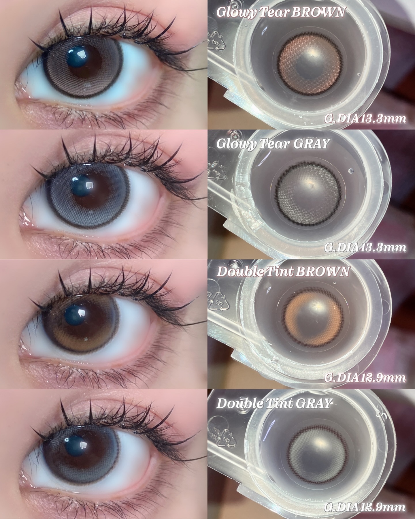 回っても気にならないダブルハイライターカラコン🤍🩵

✧OLENS
グローイティア(着色直径 13.3mm)
グレー / ブラウン

細めのフチにダブルハイライターが入ったデザイン🤍回っても違和感なくうるうるしだ瞳に見える🥹

ダブ