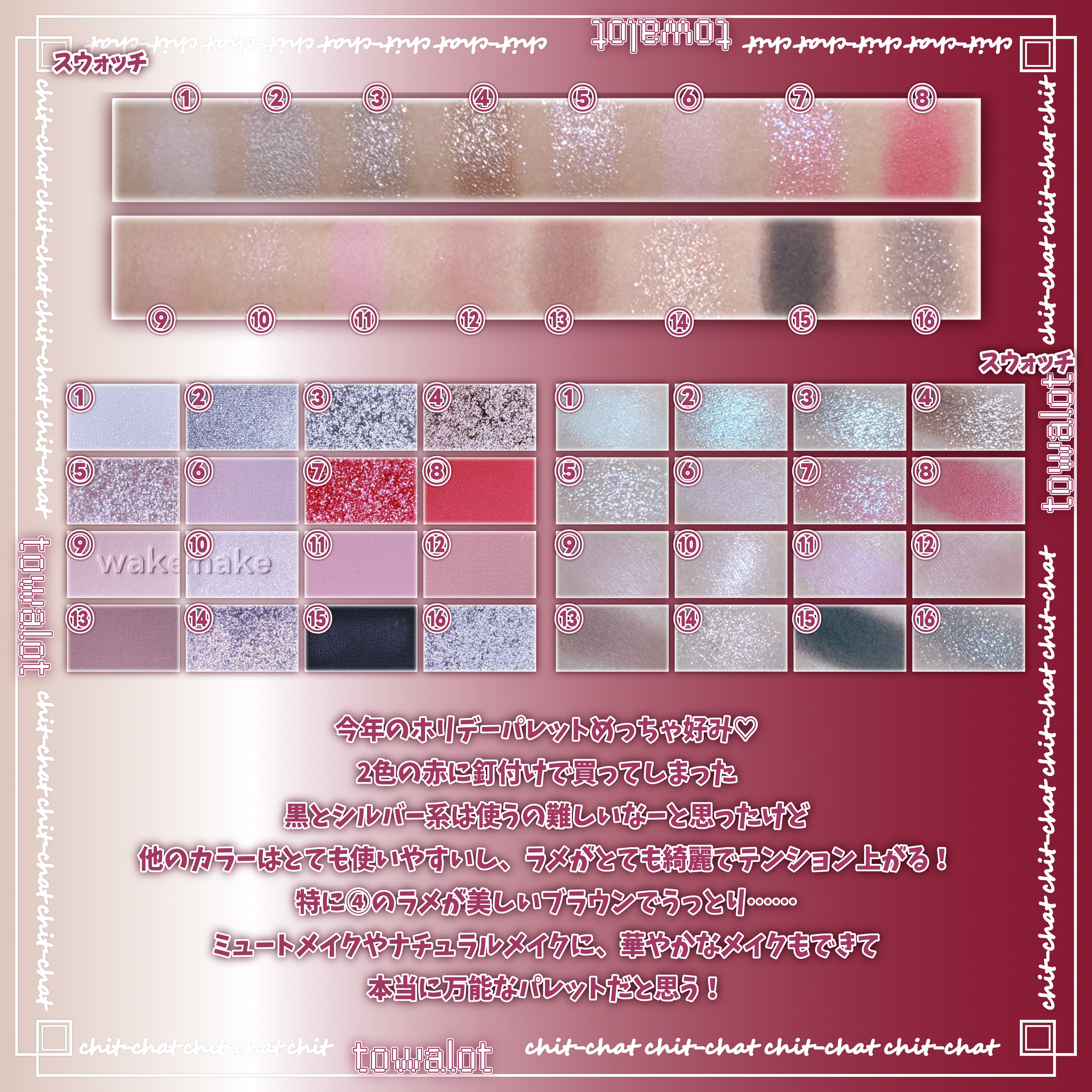 ソフトブラーリングアイパレット/wakemake/アイシャドウパレットを使ったクチコミ（3枚目）