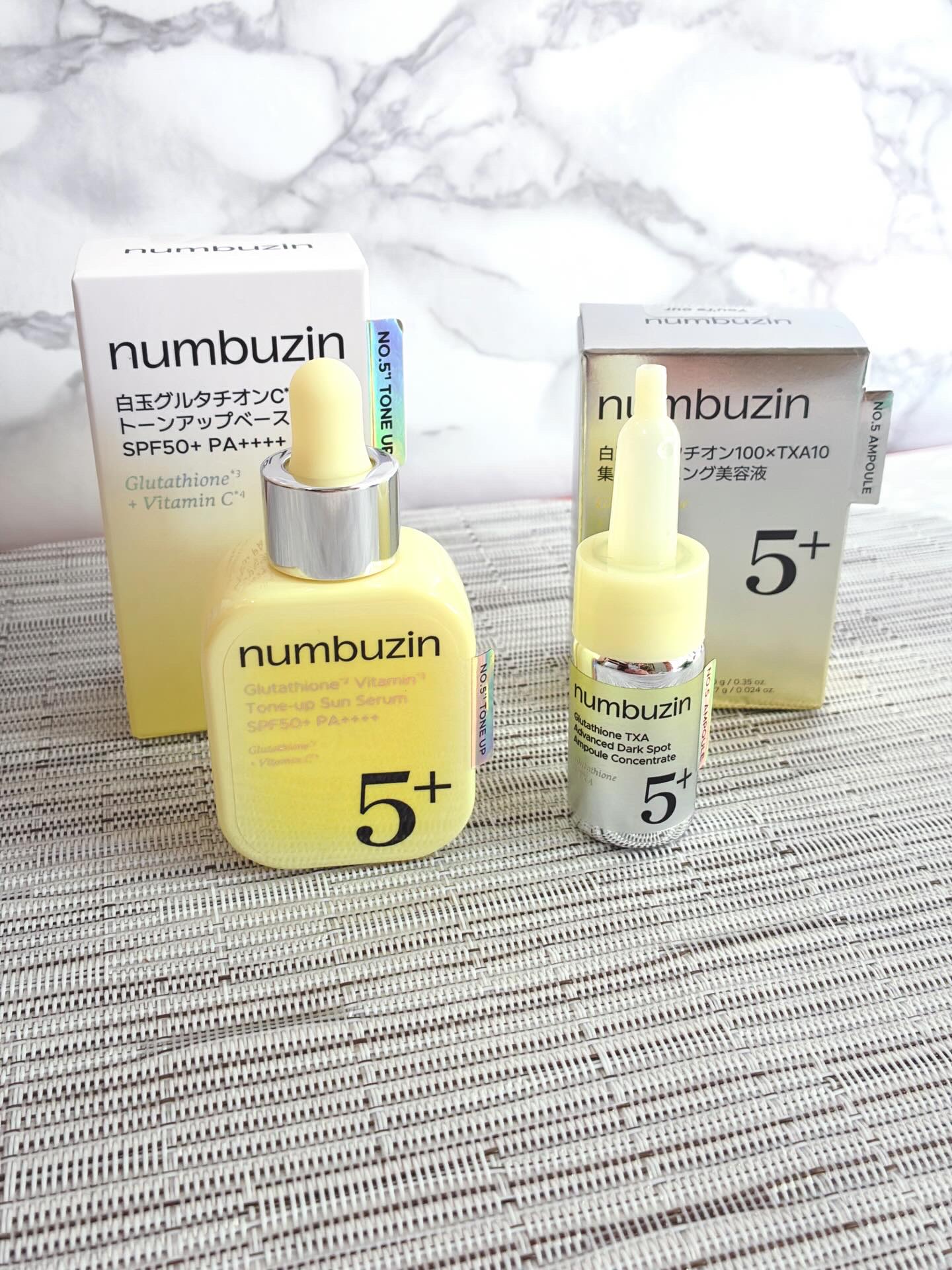 5番 白玉グルタチオンCトーンアップベース SPF50+ PA++++/numbuzin/化粧下地を使ったクチコミ（1枚目）