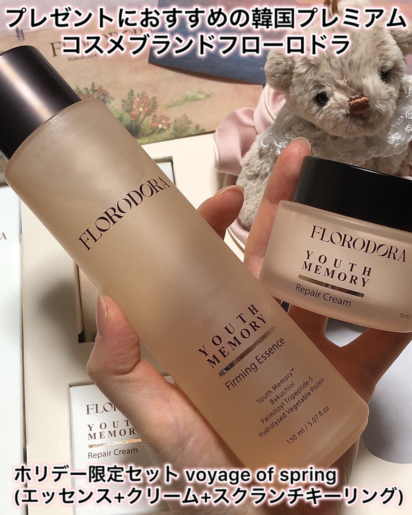 ホリデー限定セット voyage of spring/Florodora/スキンケアキットを使ったクチコミ(2枚目)