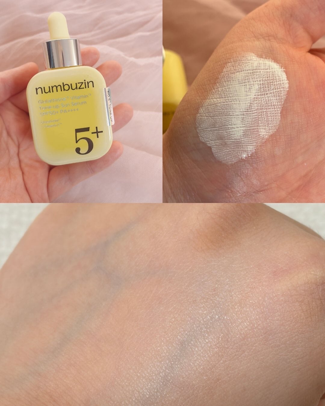 5番 白玉グルタチオンCトーンアップベース SPF50+ PA++++/numbuzin/化粧下地を使ったクチコミ(4枚目)