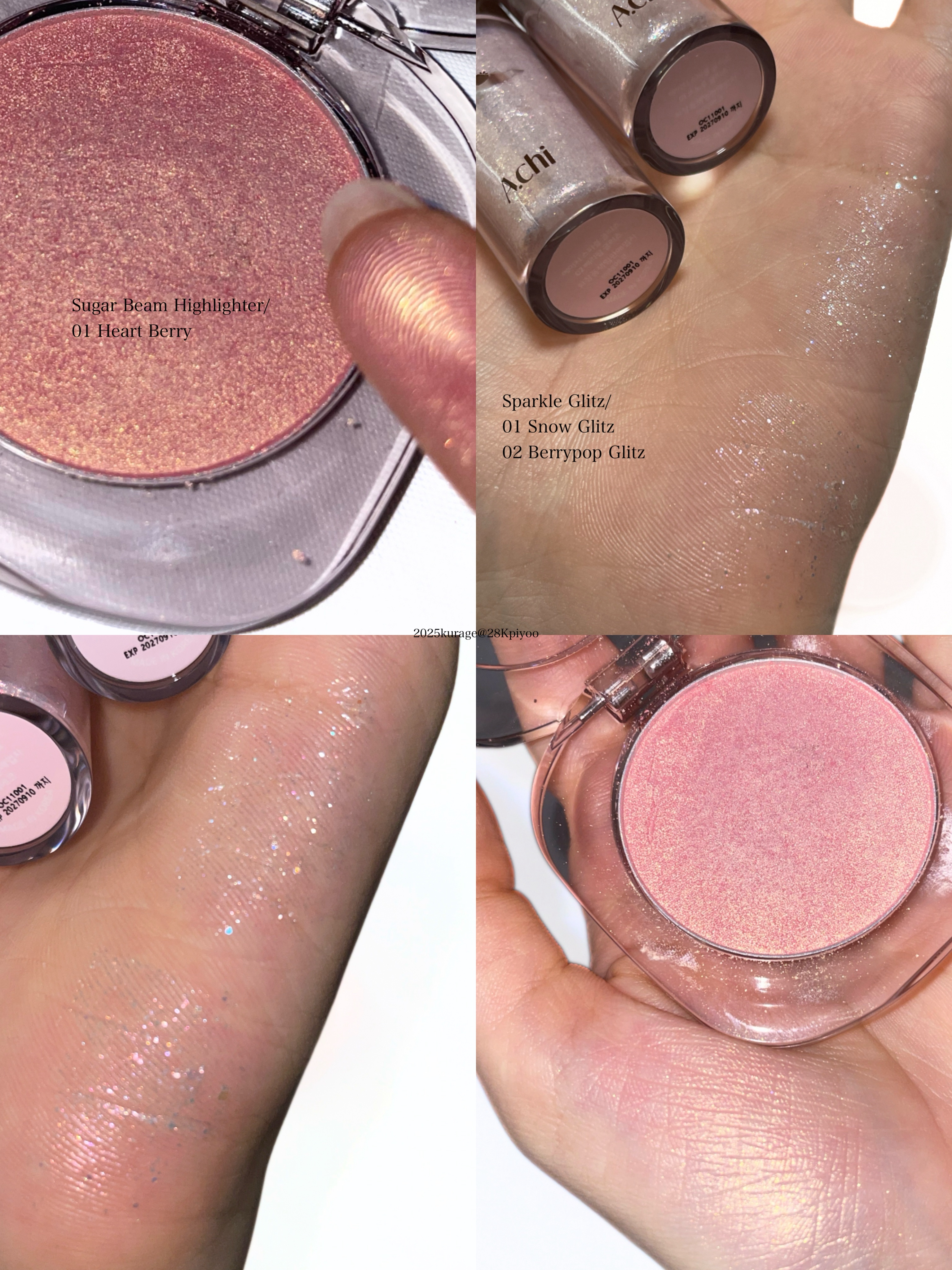 シュガービームハイライター/A.chi/パウダーハイライトを使ったクチコミ（2枚目）