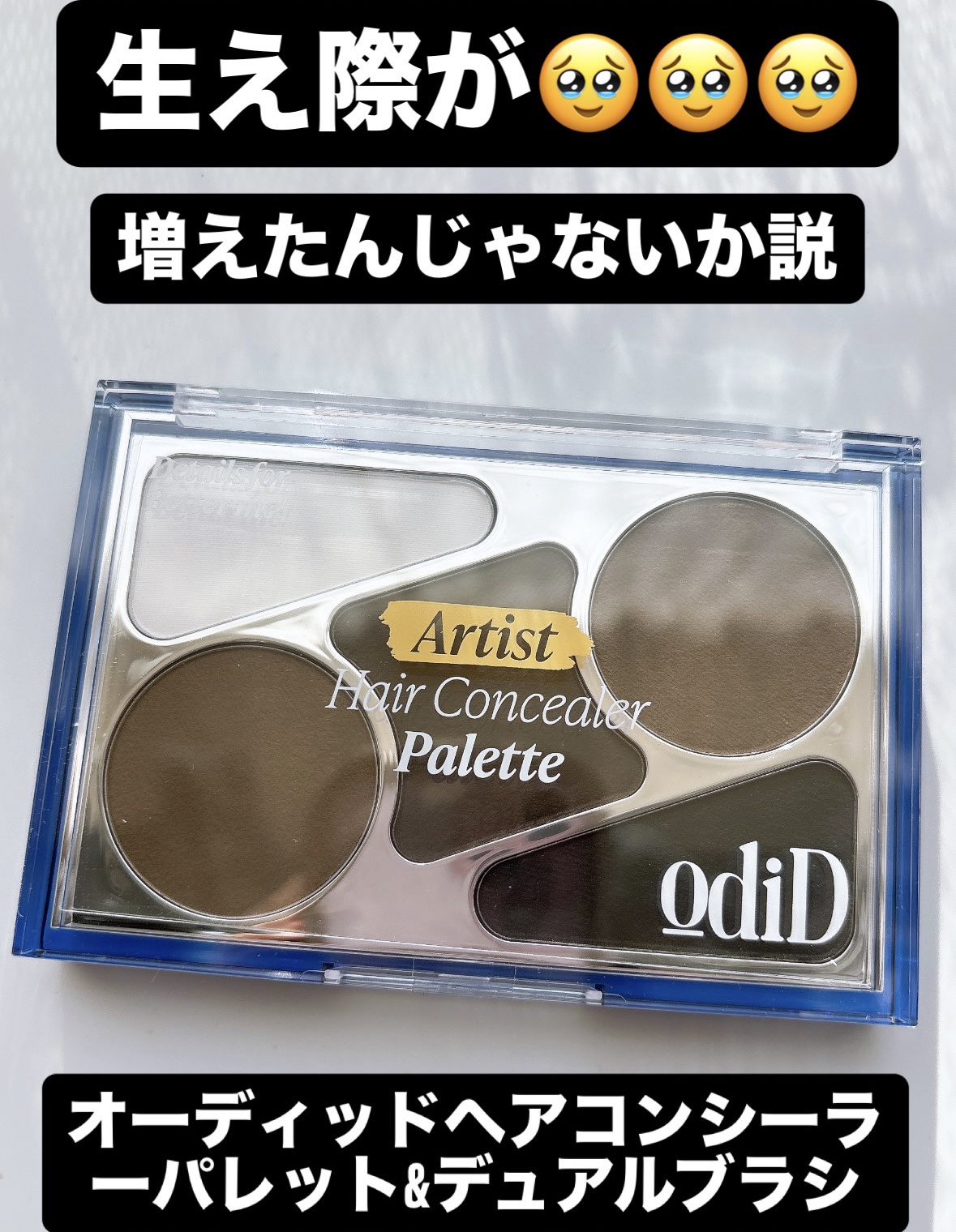 オーディッドヘアコンシーラーパレット&デュアルブラシ

粉飛びしないのと付属のブラシやパフで馴染ませるだけで隠したいところをカバーできるのがいい！

#PR #ODID #オーディッド #おうちケア #ヘアオイル #ヘアケア #パウダルーム