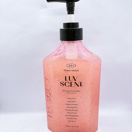 スクラブボディウォッシュ フラワーマーケット ホワイトチューリップ/LUV SCENT/ボディスクラブを使ったクチコミ(1枚目)