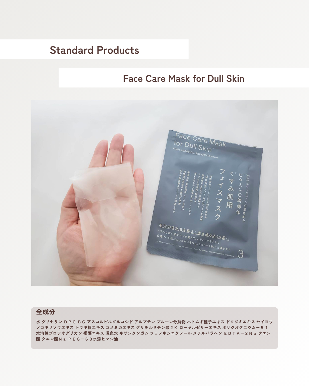 フェイスマスク くすみ肌用 3枚入り/Standard Products by DAISO /シートマスク・パックを使ったクチコミ（2枚目）