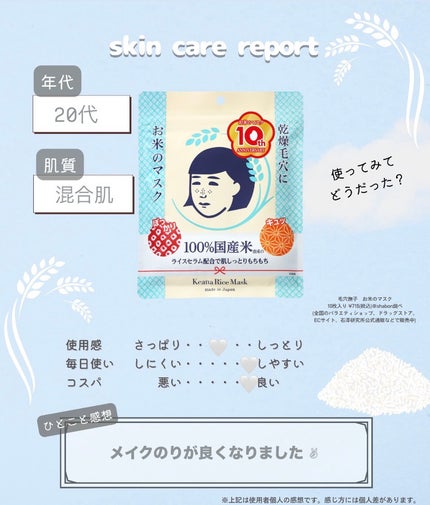 お米のマスク/毛穴撫子/シートマスク・パックを使ったクチコミ(4枚目)