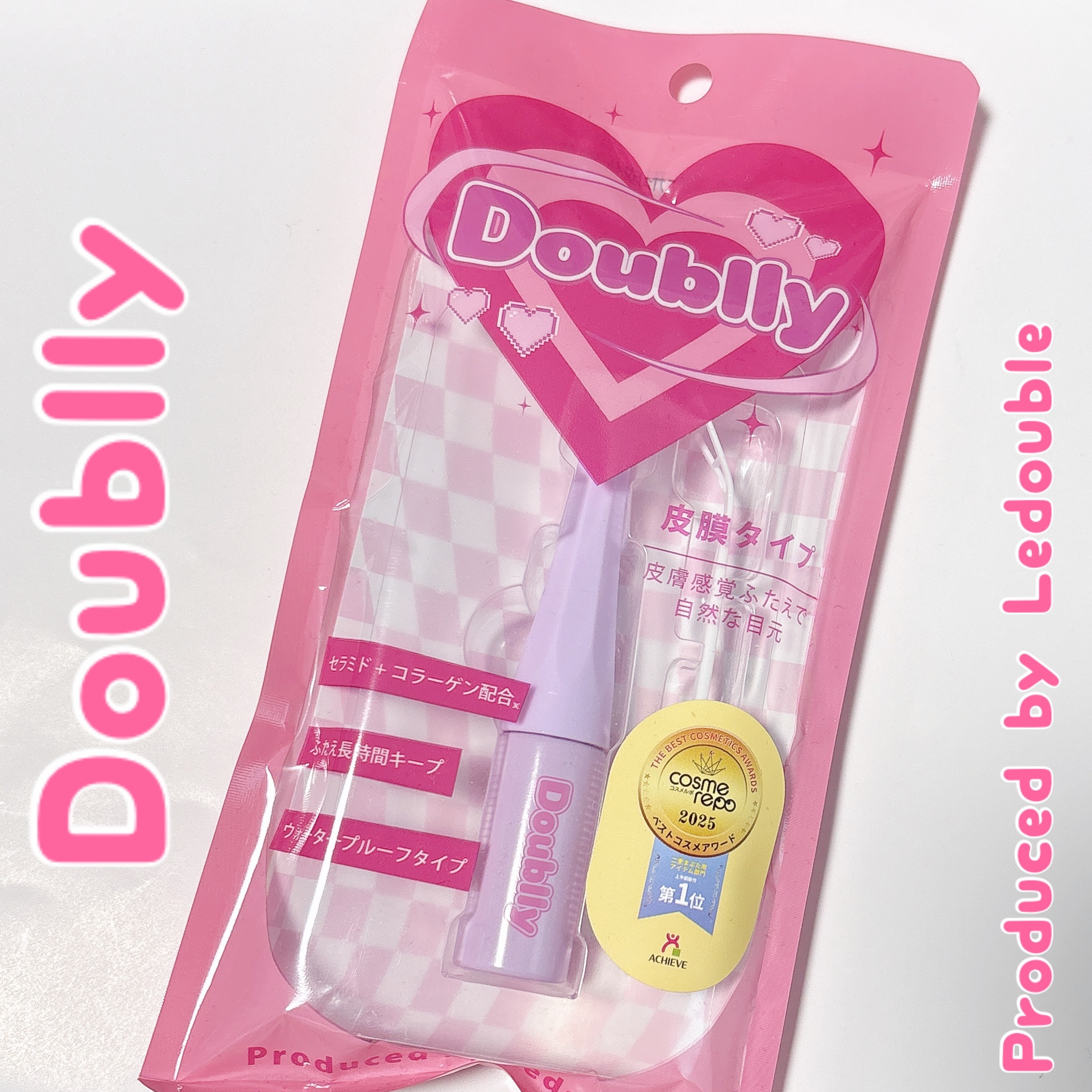 気になってたダブリー🩷
LIPSで当選して使わせていただきました！

✔️ルドゥーブル ダブリー
 ¥3,080

塗ると液がギュッと収縮して薄い人工皮膜に変化😳だから引き締まって二重が作りやすい！

しかも、、、
・ウォータープルーフ