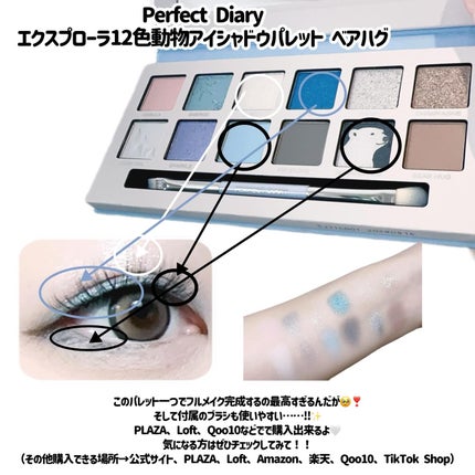 エクスプローラ12色 動物アイシャドウパレット/PERFECT DIARY/アイシャドウパレットを使ったクチコミ(3枚目)