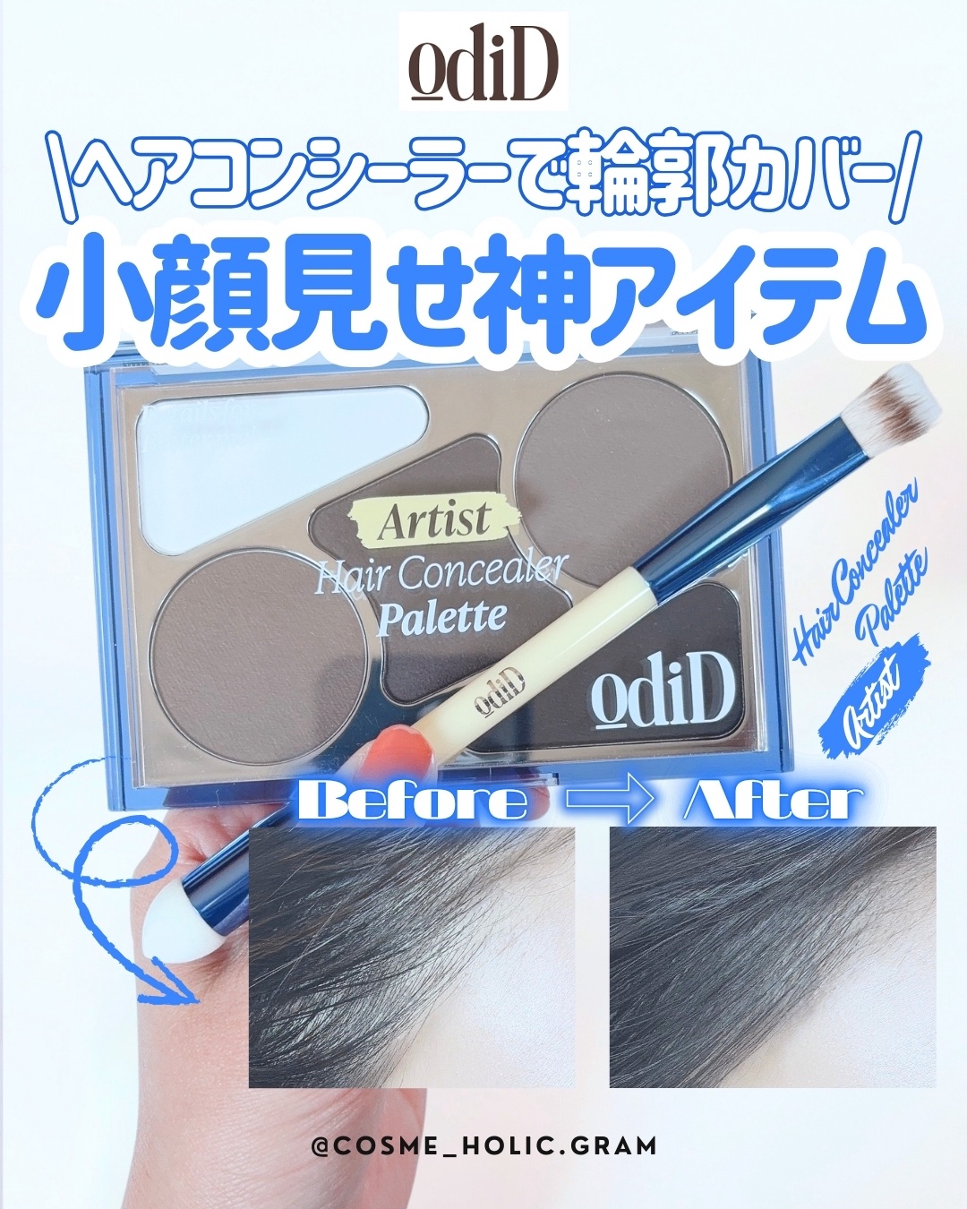  ヘアコンシーラーパレット&アーティスト デュアルブラシ/odiD/その他スタイリングを使ったクチコミ（1枚目）