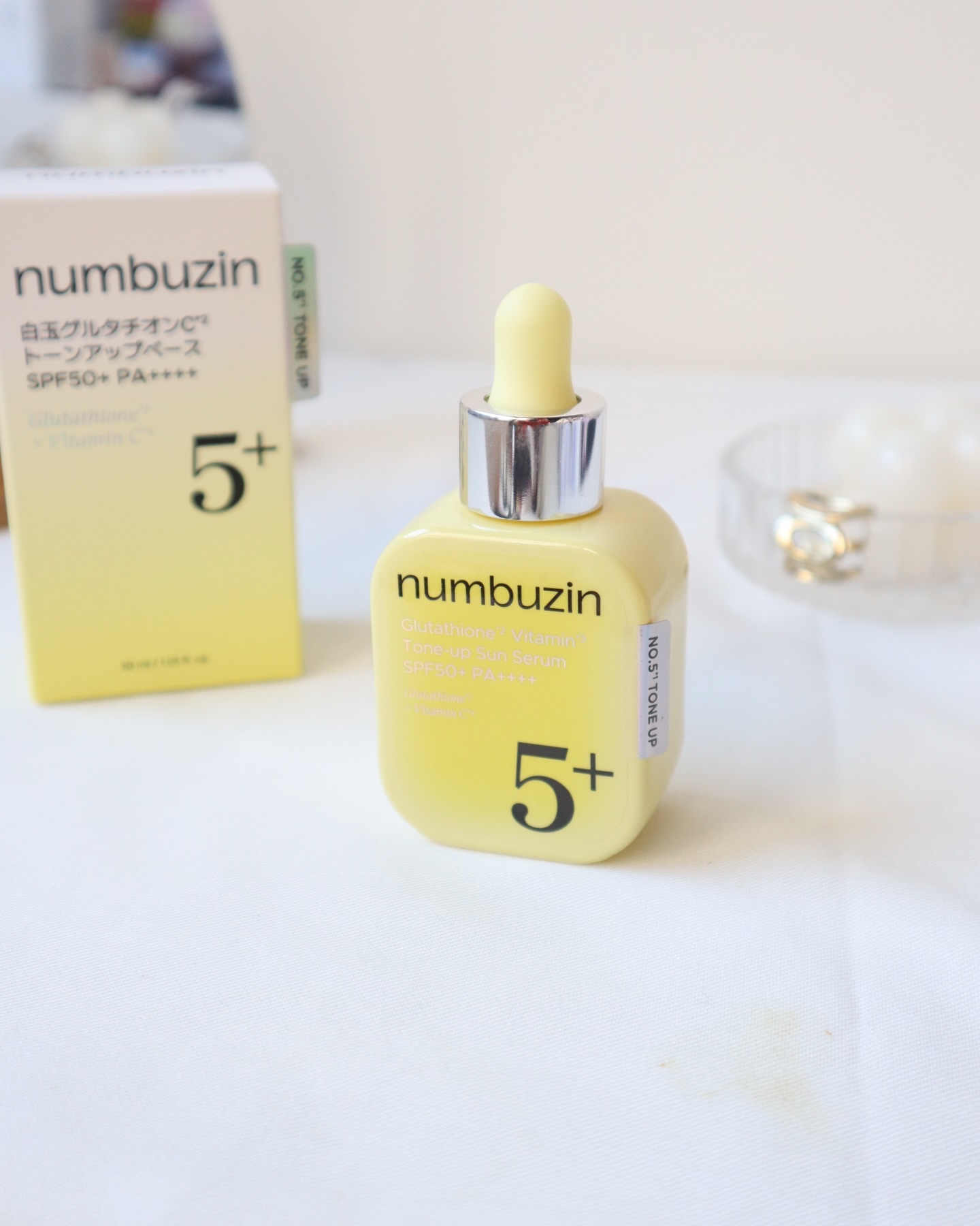 5番 白玉グルタチオンCトーンアップベース SPF50+ PA++++/numbuzin/化粧下地を使ったクチコミ（3枚目）