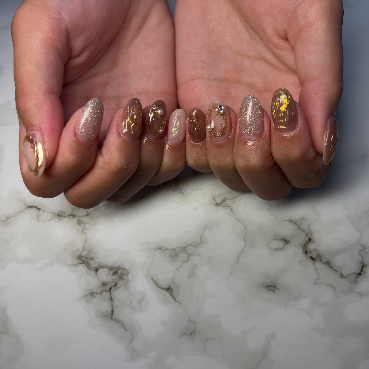 #ネイル,#ニュアンスネイル,#ジェルネイル,#ギャルネイル,#ネイル,#城陽ネイルのネイルデザイン