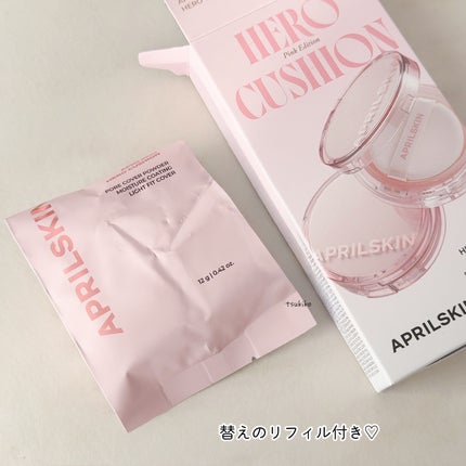 ヒーロークッション+レフィルセット 21号ライトベージュ/APRILSKIN/クッションファンデーションの画像