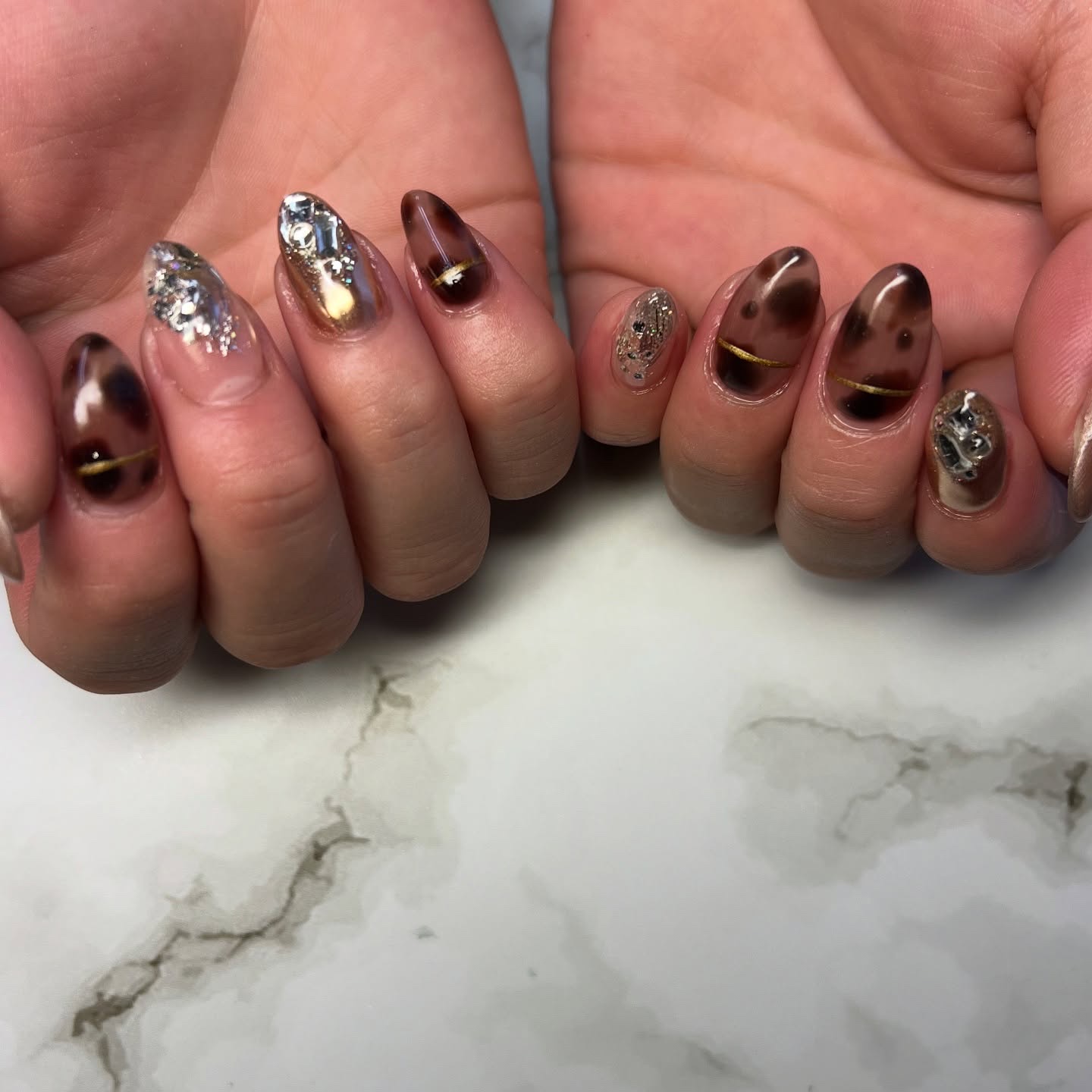 #ネイル,#ニュアンスネイル,#ジェルネイル,#ギャルネイル,#ネイル,#城陽ネイル,#秋ネイルのネイルデザイン