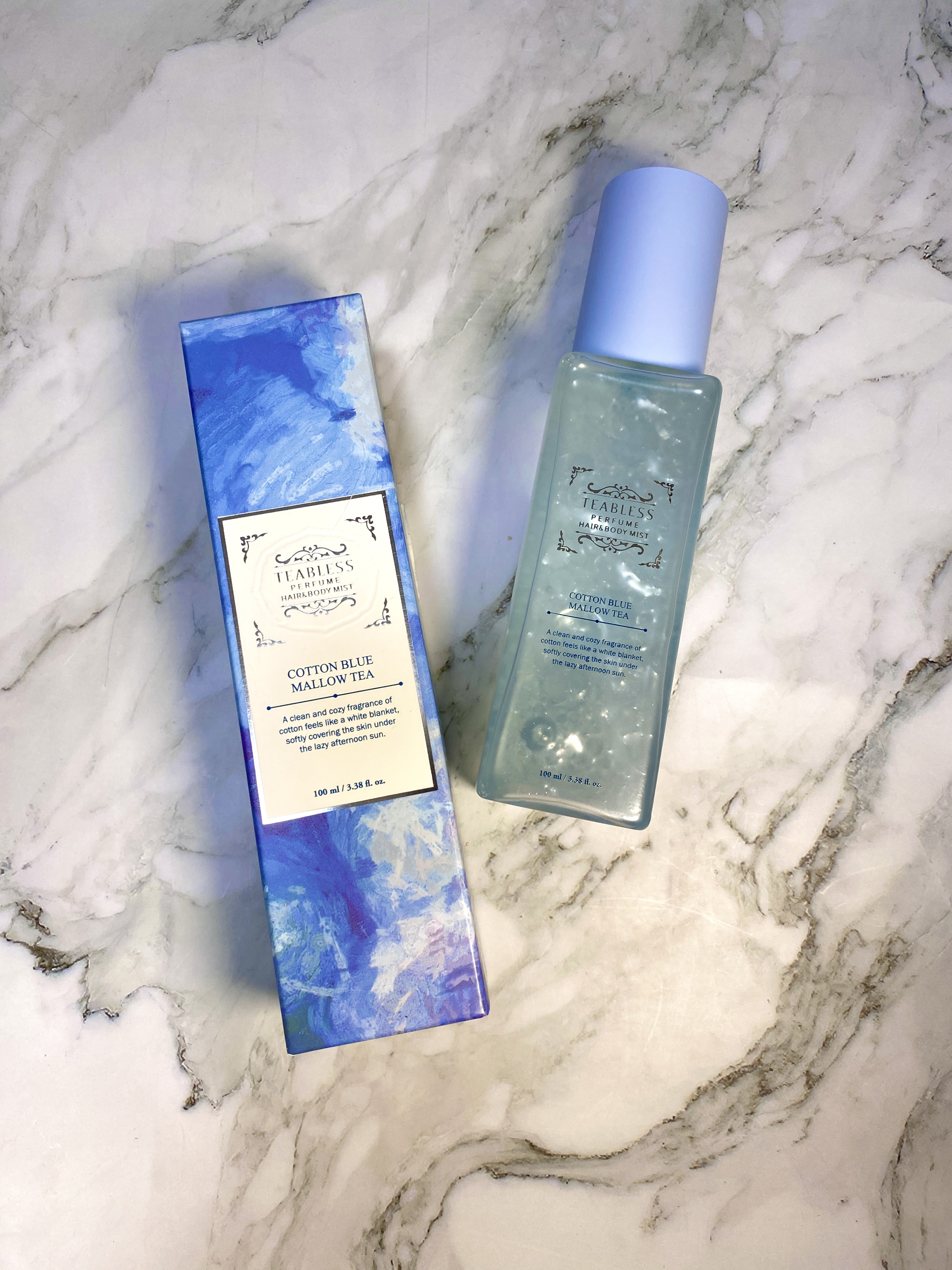 パヒュームヘア＆ボディミスト コットンブルーメロウティー/TEABLESS/ヘアミストを使ったクチコミ（1枚目）